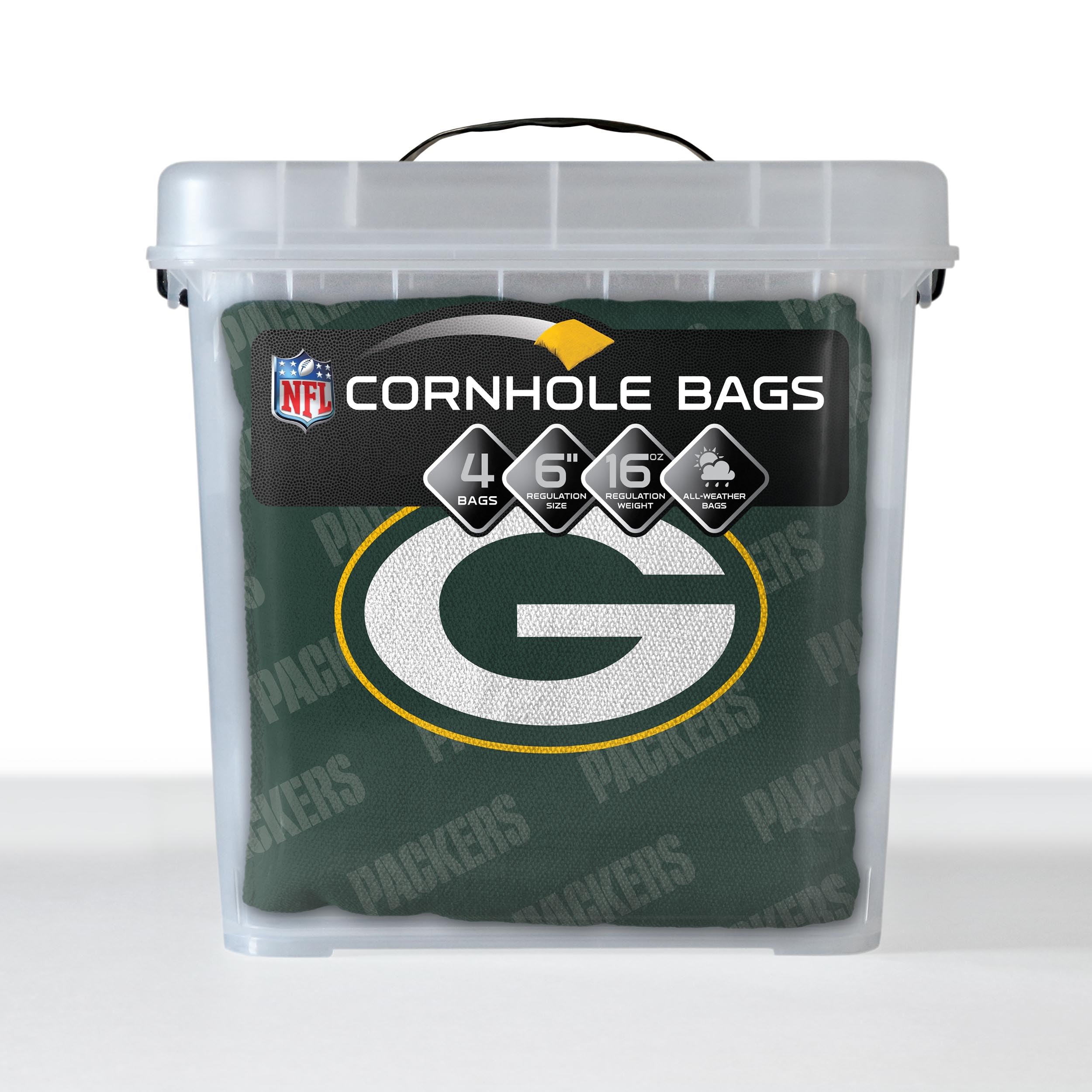 YouTheFan NFL Green Bay Packers Cornhole Bags - 4PK - Green - Sports Collectibles, Sports Memorabilia, Sports Fan Shop, Sports Gifts