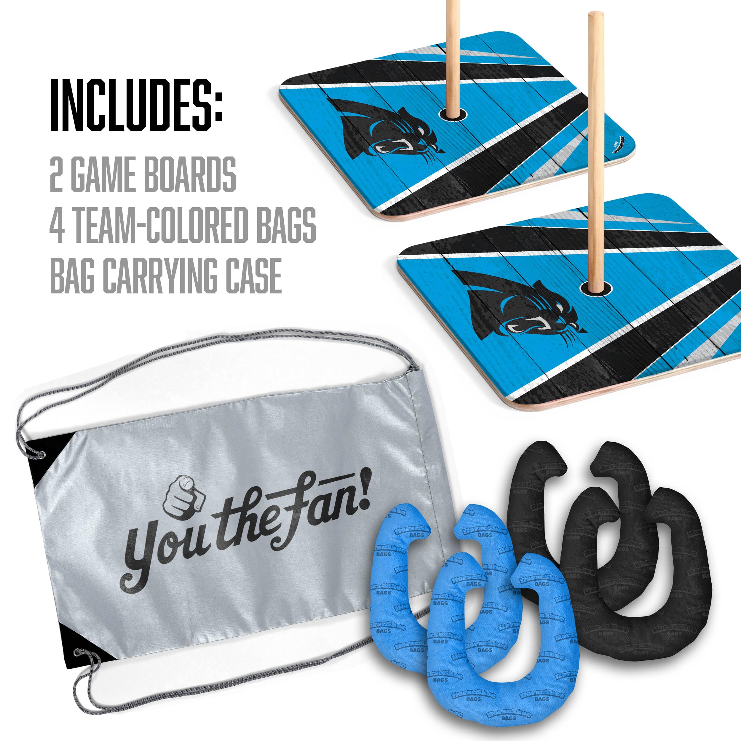 YouTheFan NFL Carolina Panthers Horseshoe Bags Game - Sports Collectibles, Sports Memorabilia, Sports Fan Shop, Sports Gifts