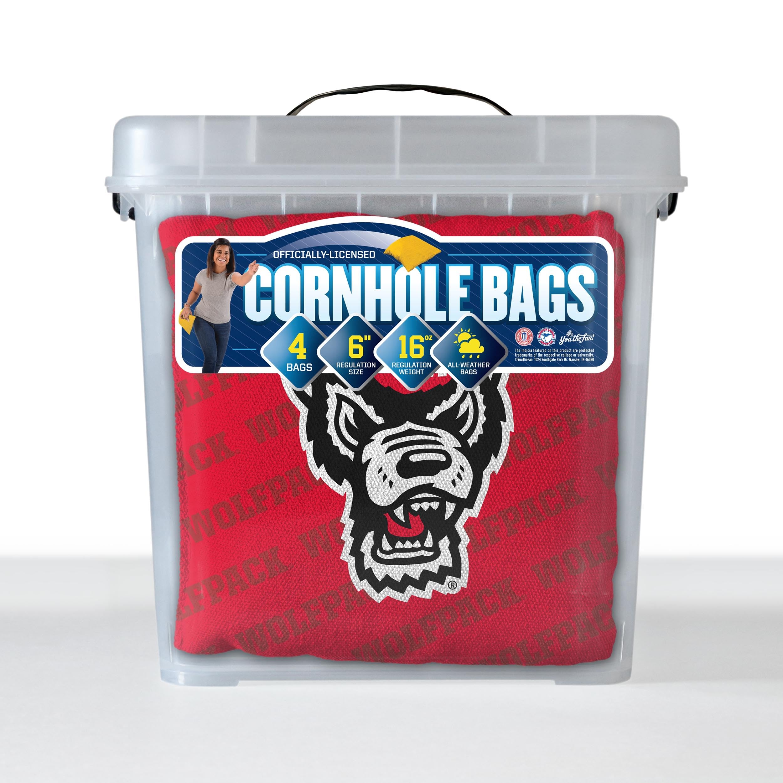 YouTheFan NCAA NC State Wolfpack Cornhole Bags - 4PK - Red - Sports Collectibles, Sports Memorabilia, Sports Fan Shop, Sports Gifts