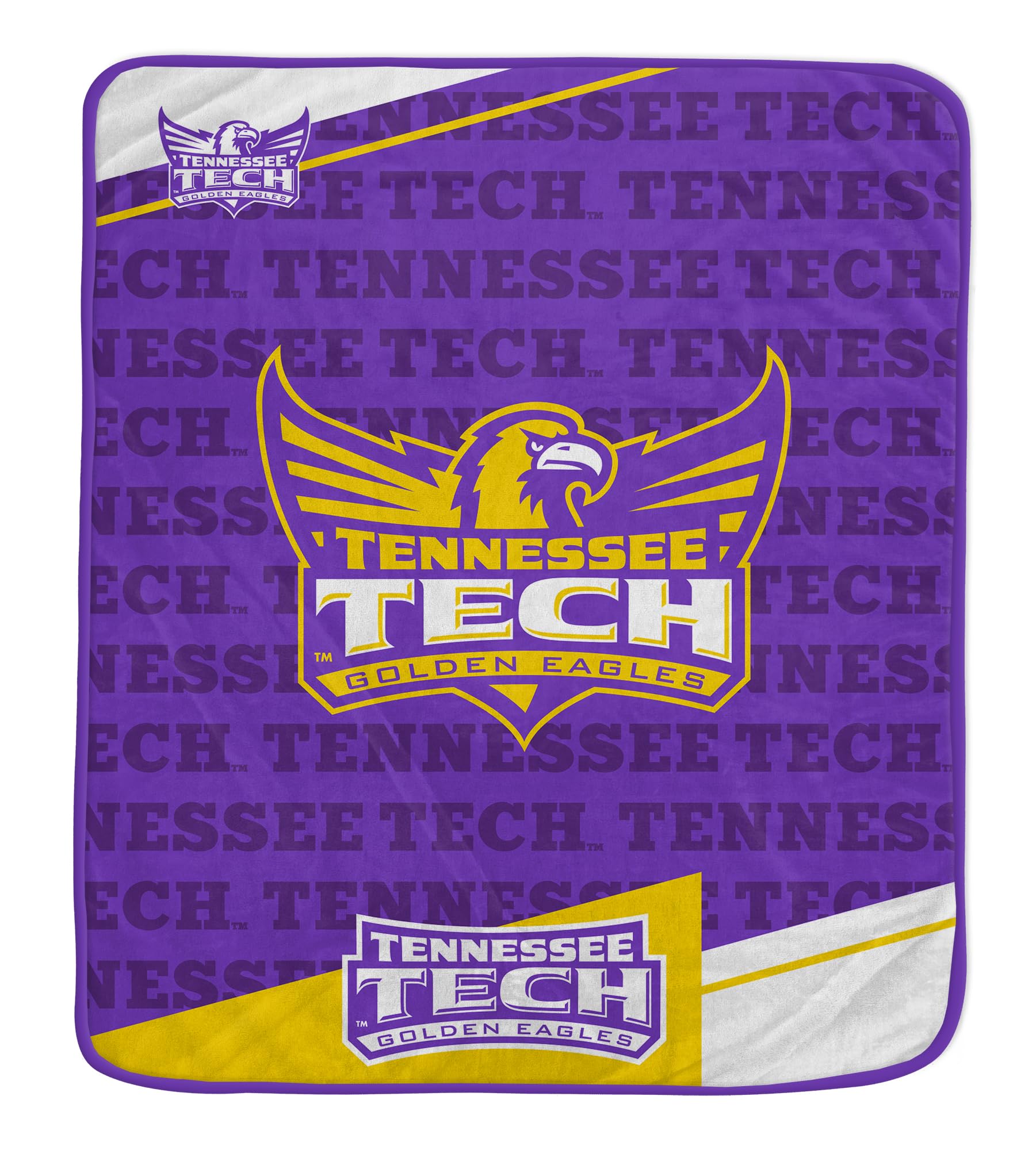 Pegasus Sports NCAA Tennessee Tech Golden Eagles Diagonal Ghost Ultra Soft Blanket - Sports Gifts, Sports Memorabilia, Sports Collectibles, Fan Shop