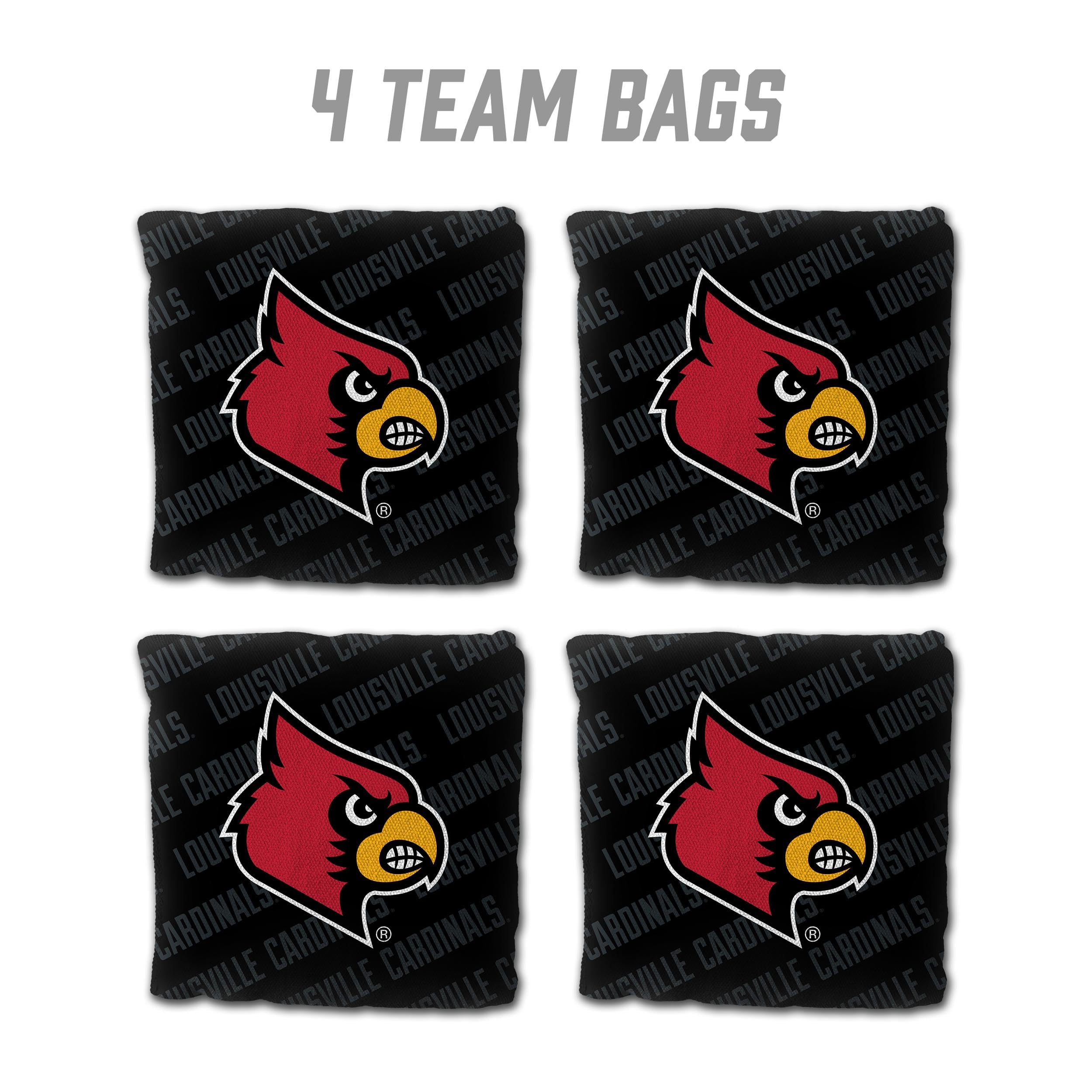 YouTheFan NCAA Louisville Cardinals Cornhole Bags - 4PK - Black - Sports Collectibles, Sports Memorabilia, Sports Fan Shop, Sports Gifts