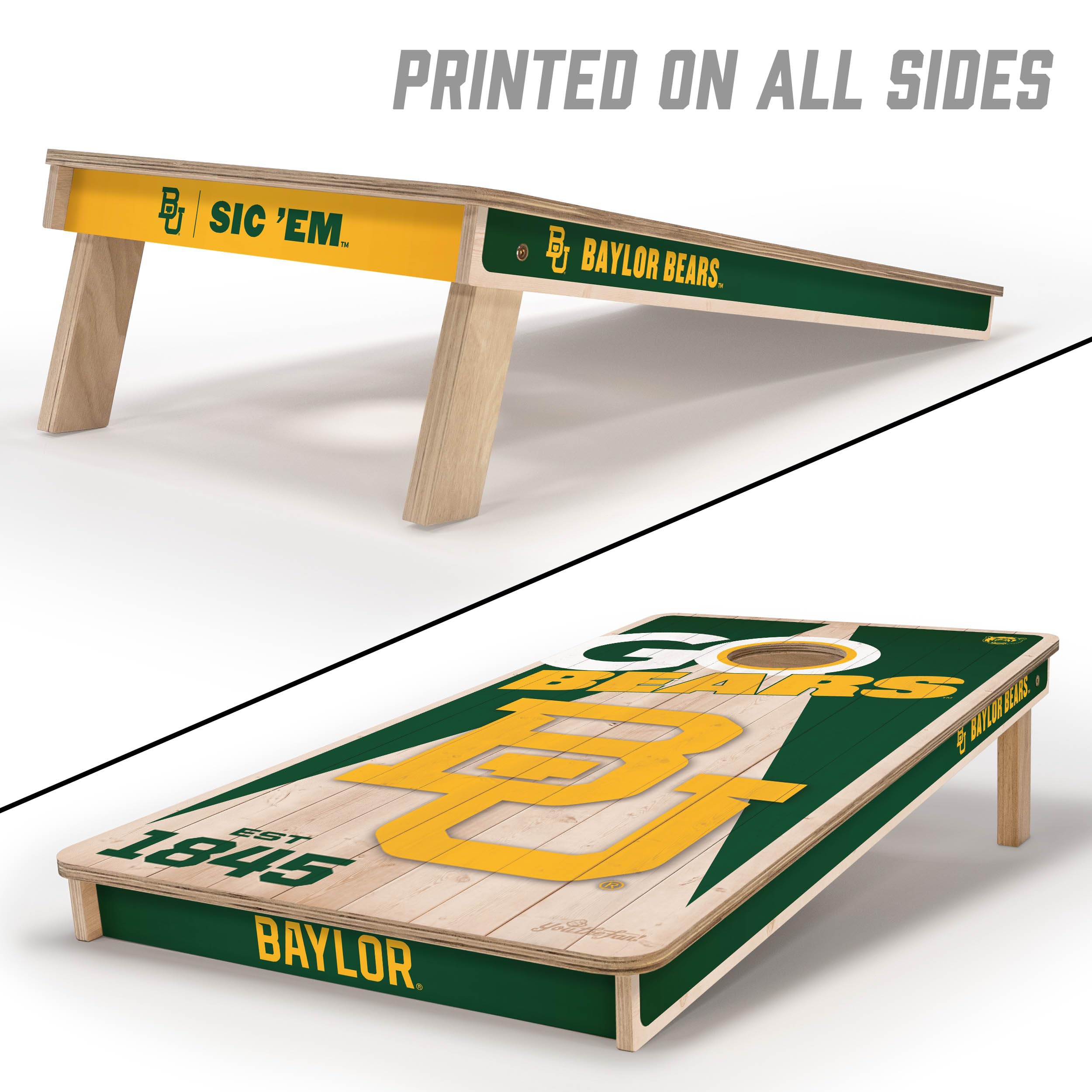 YouTheFan NCAA Baylor Bears 2’ x 4’ Professional Wood Cornhole Game with Logo Bags - Sports Collectibles, Sports Memorabilia, Sports Fan Shop, Sports Gifts