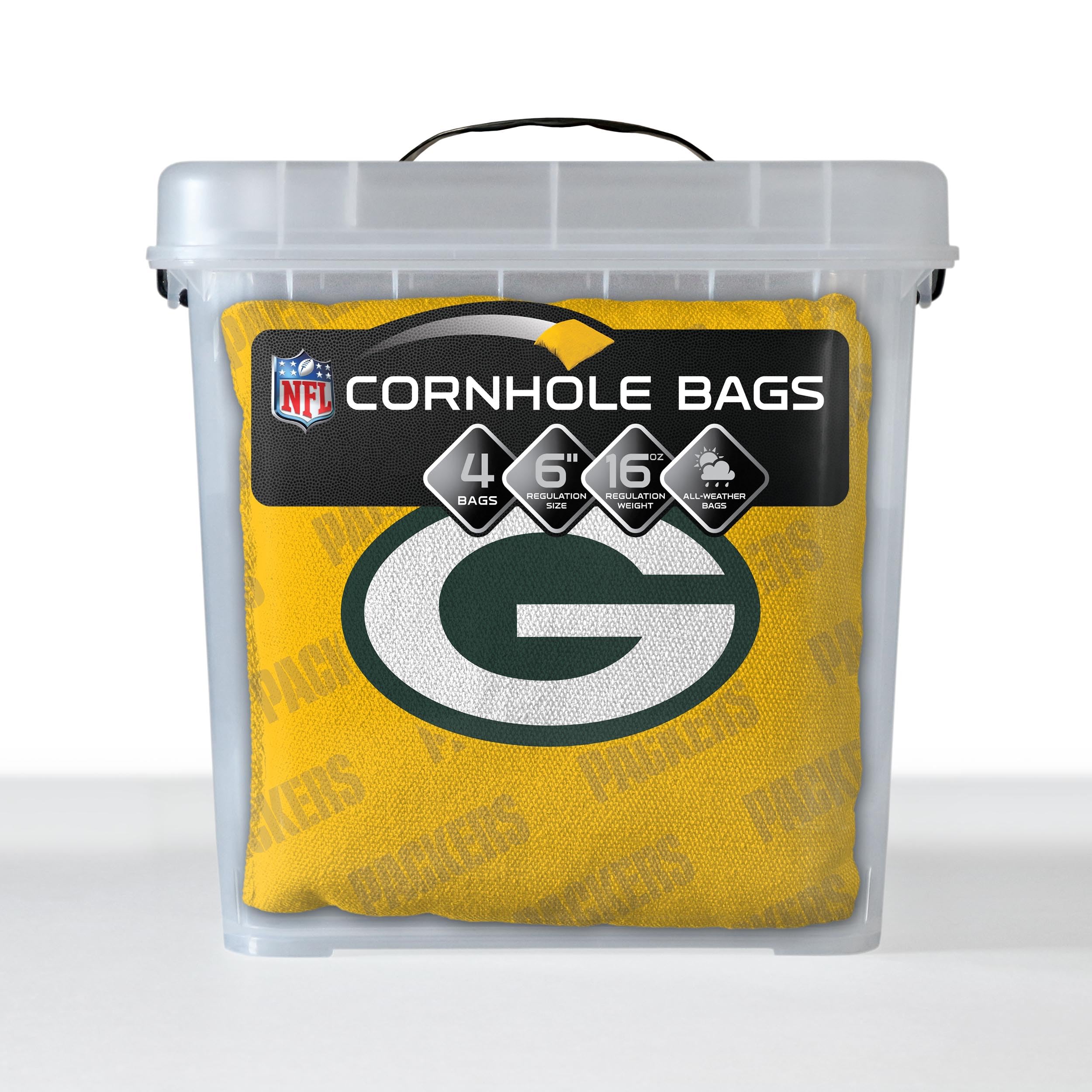 YouTheFan NFL Green Bay Packers Cornhole Bags - 4PK - Yellow - Sports Collectibles, Sports Memorabilia, Sports Fan Shop, Sports Gifts