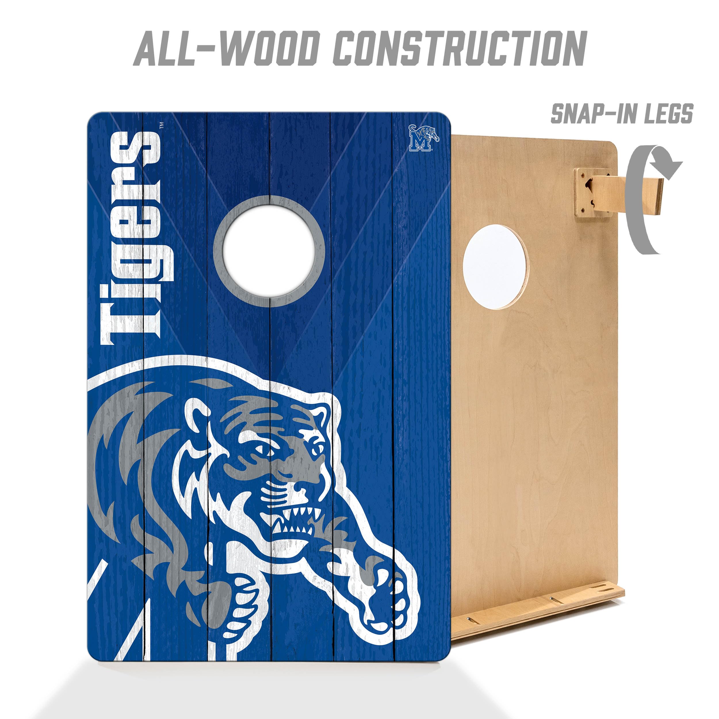 YouTheFan NCAA Memphis Tigers 2’ x 3’ Wood Cornhole Game with Logo Bags - Sports Collectibles, Sports Memorabilia, Sports Fan Shop, Sports Gifts