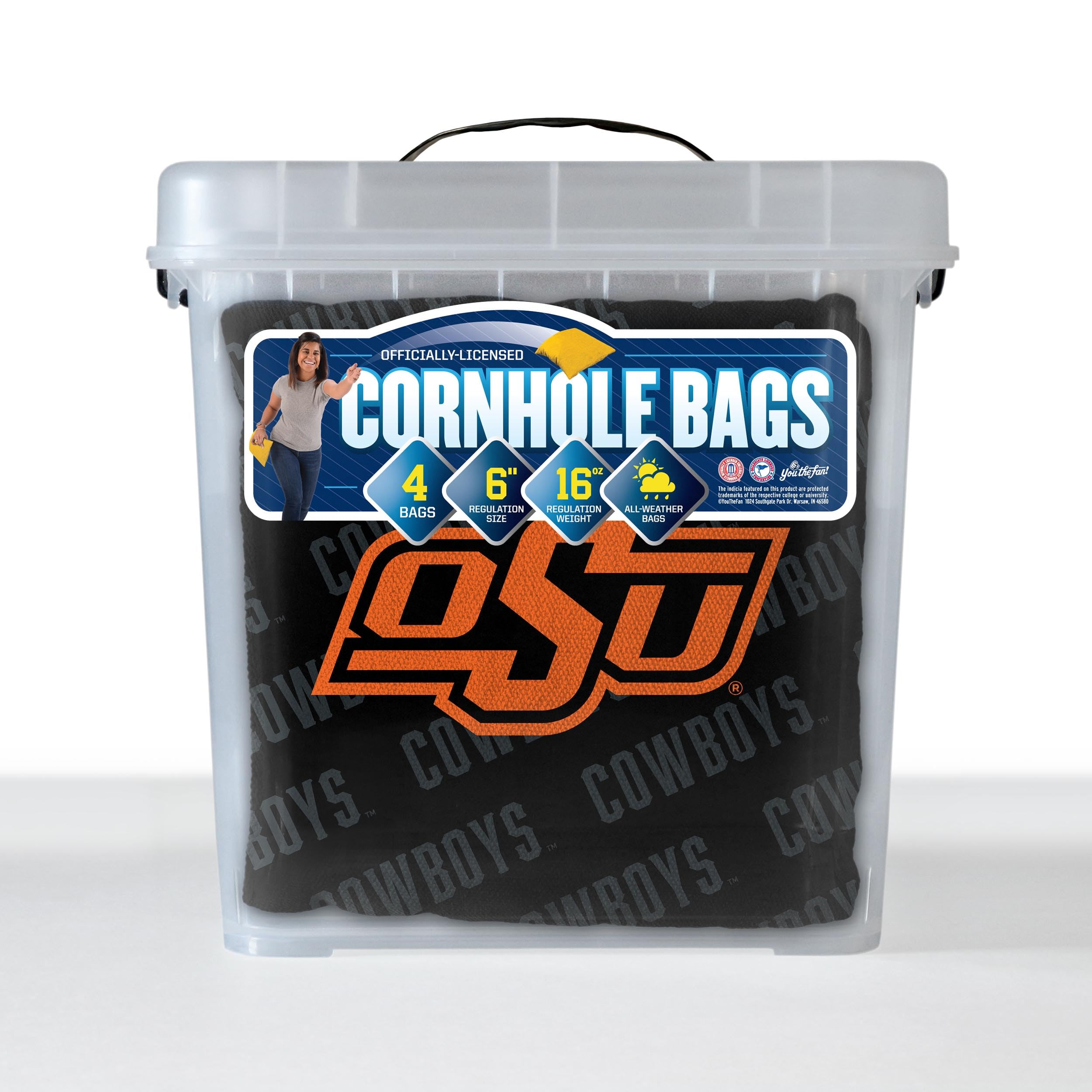 YouTheFan NCAA Oklahoma State Cowboys Cornhole Bags - 4PK - Black - Sports Collectibles, Sports Memorabilia, Sports Fan Shop, Sports Gifts