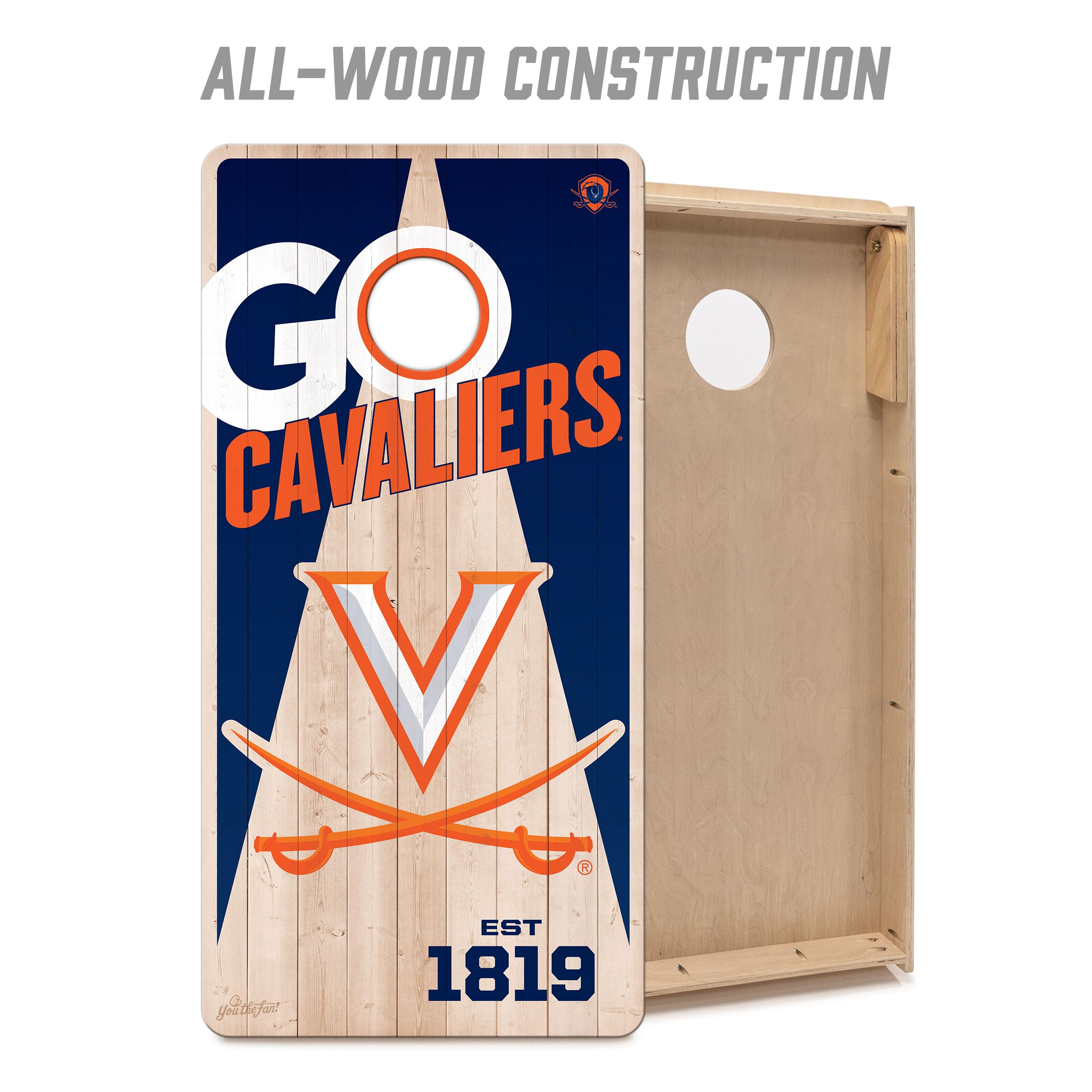 YouTheFan NCAA Virginia Cavaliers 2’ x 4’ Professional Wood Cornhole Game with Logo Bags - Sports Collectibles, Sports Memorabilia, Sports Fan Shop, Sports Gifts