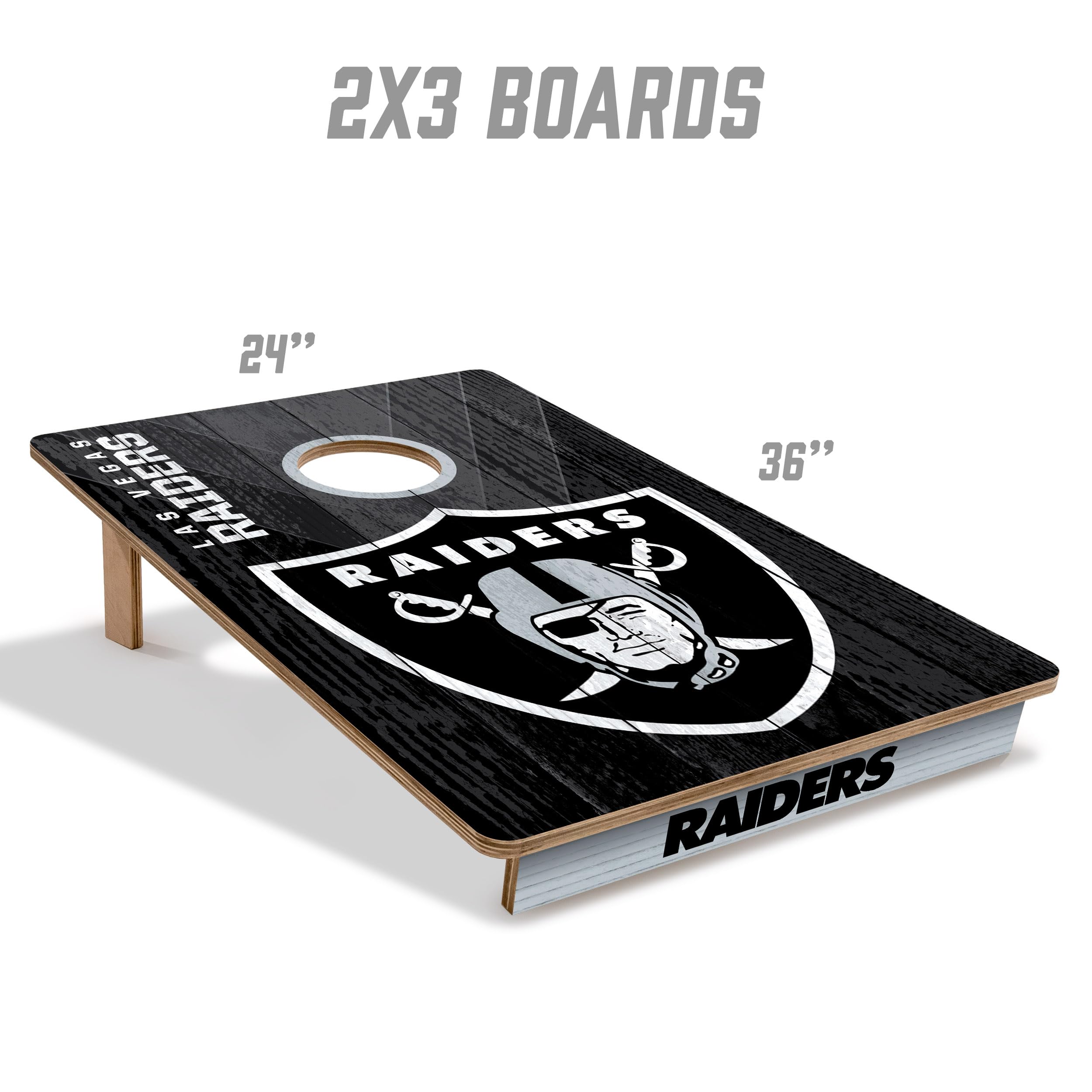 YouTheFan NFL Las Vegas Raiders 2’ x 3’ Wood Cornhole Game with Logo Bags - Sports Collectibles, Sports Memorabilia, Sports Fan Shop, Sports Gifts