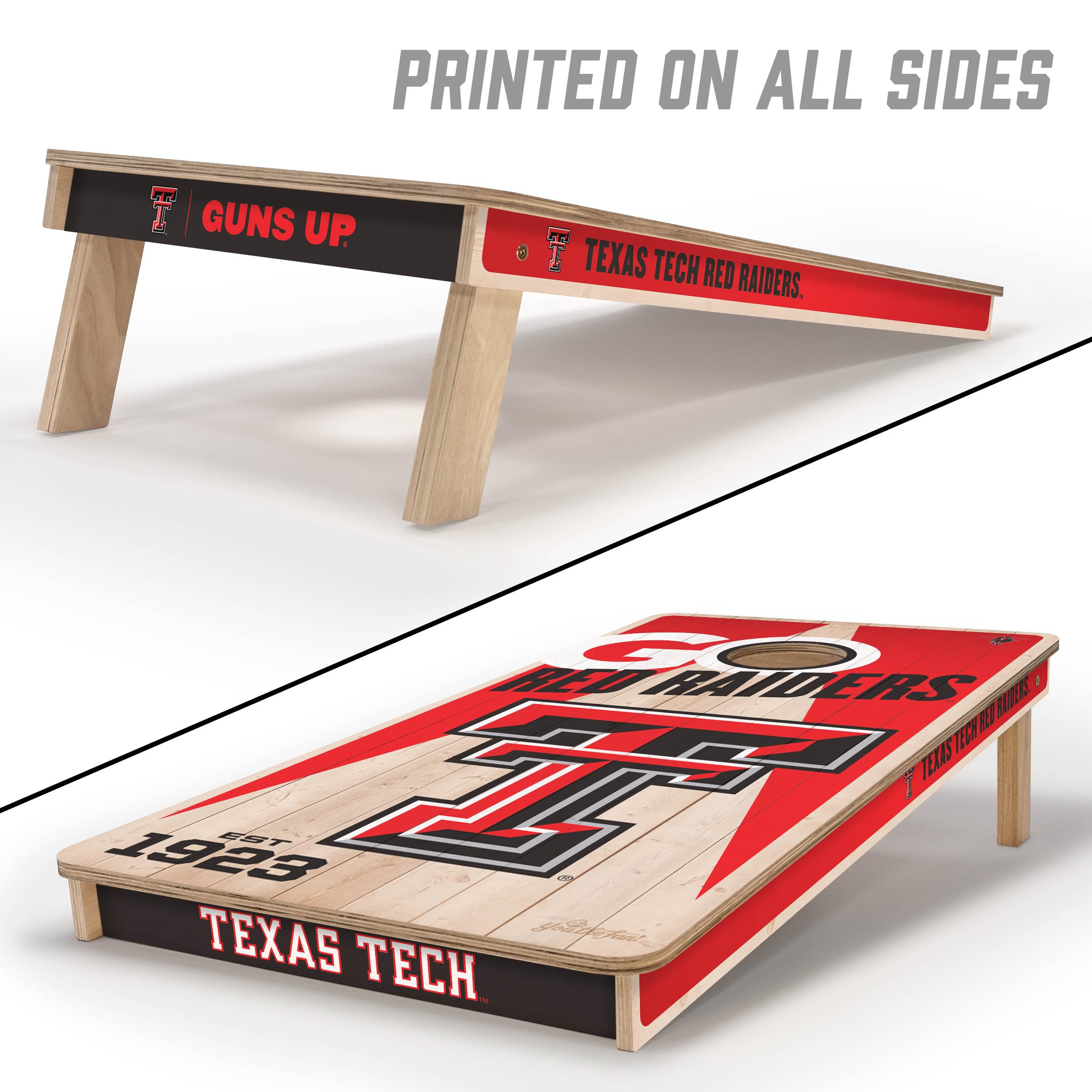 YouTheFan NCAA Texas Tech Red Raiders 2’ x 4’ Professional Wood Cornhole Game with Logo Bags - Sports Collectibles, Sports Memorabilia, Sports Fan Shop, Sports Gifts