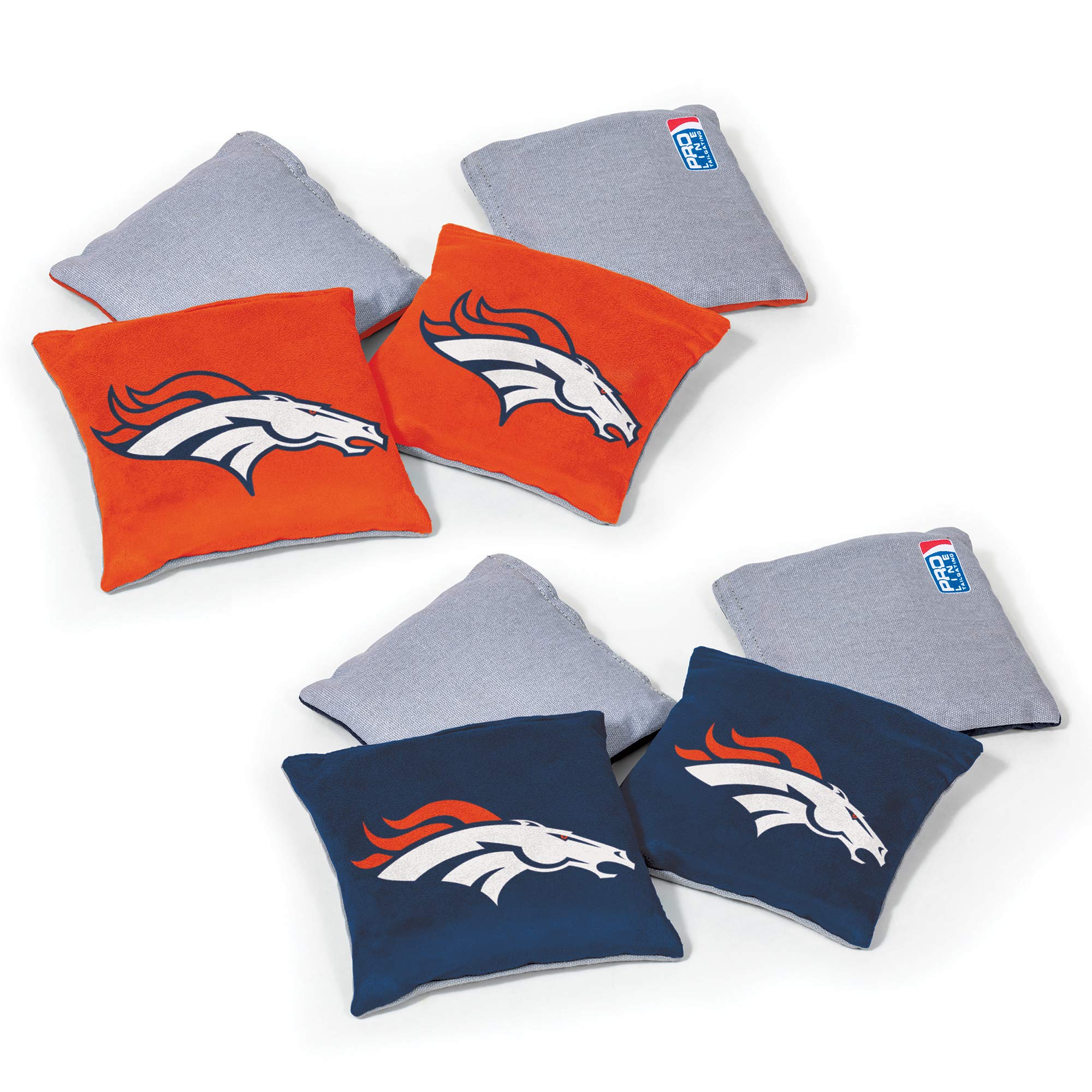 Wild Sports NFL Denver Broncos 8pk Dual Sided Bean Bags, Team Color - Sports Collectibles, Sports Memorabilia, Sports Fan Shop, Sports Gifts