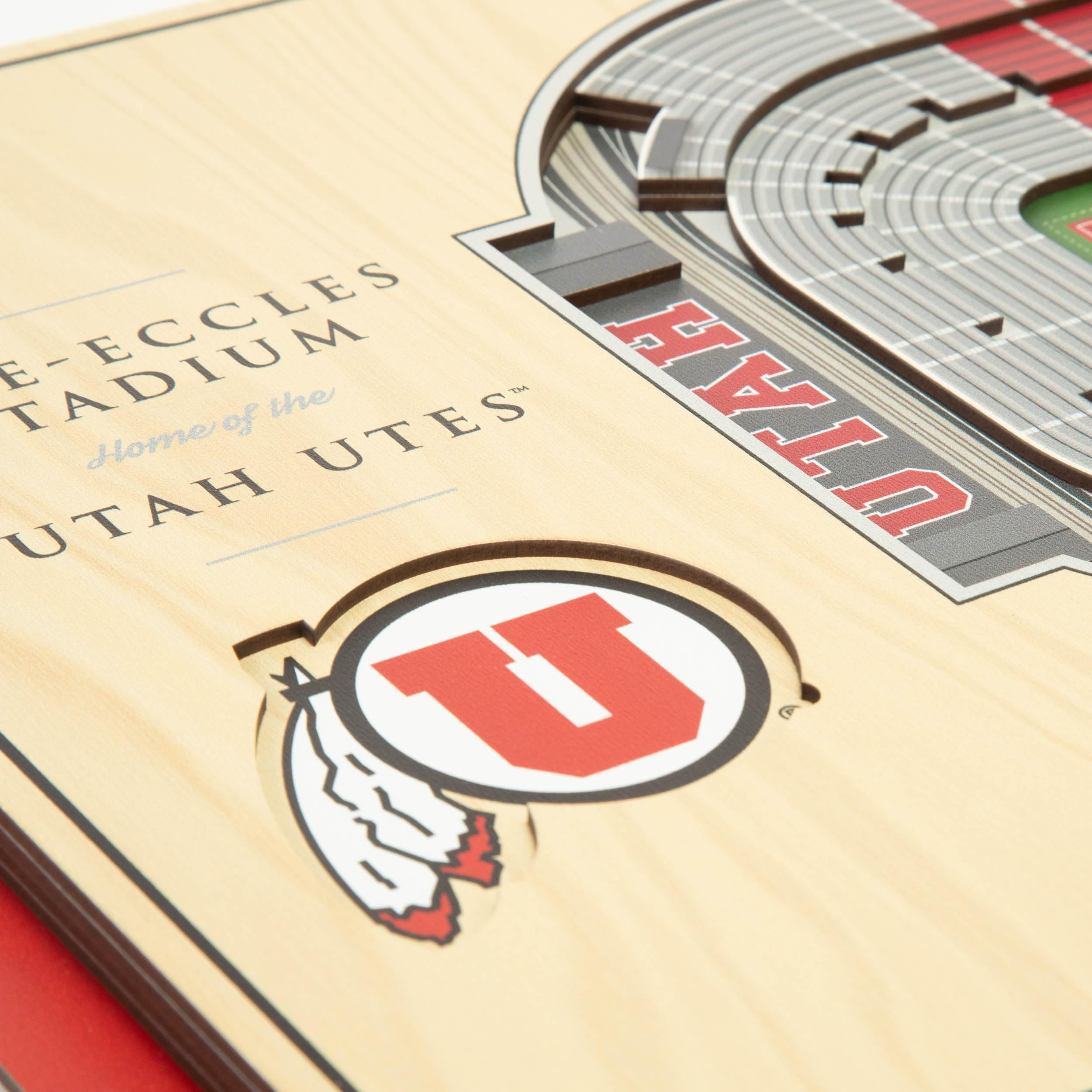 YouTheFan NCAA Utah Utes 5-Layer StadiumView 3D Wall Art - Rice-Eccles Stadium - Sports Collectibles, Sports Memorabilia, Sports Fan Shop, Sports Gifts