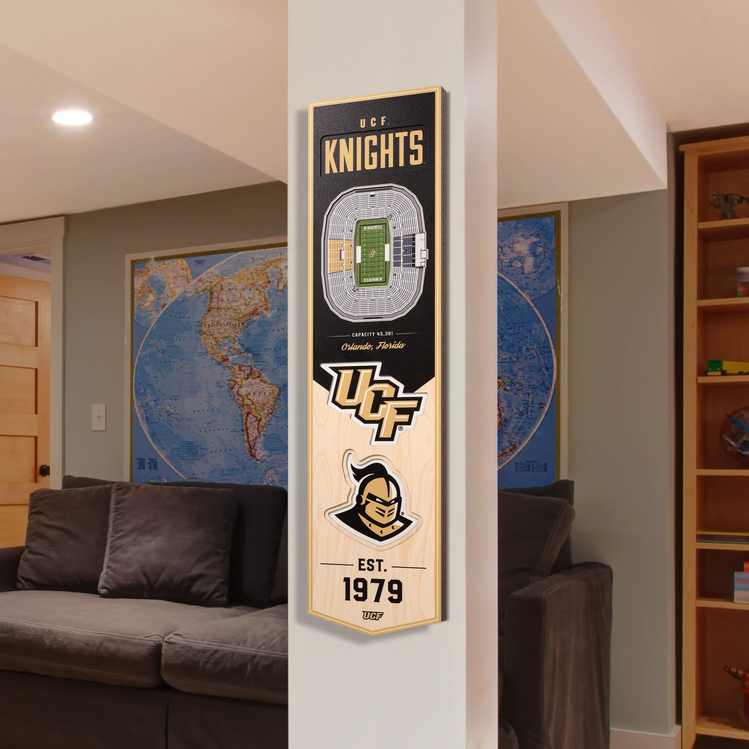 YouTheFan NCAA Central Florida Knights 3D Stadium 8x32 Banner - Spectrum Stadium - Sports Collectibles, Sports Memorabilia, Sports Fan Shop, Sports Gifts