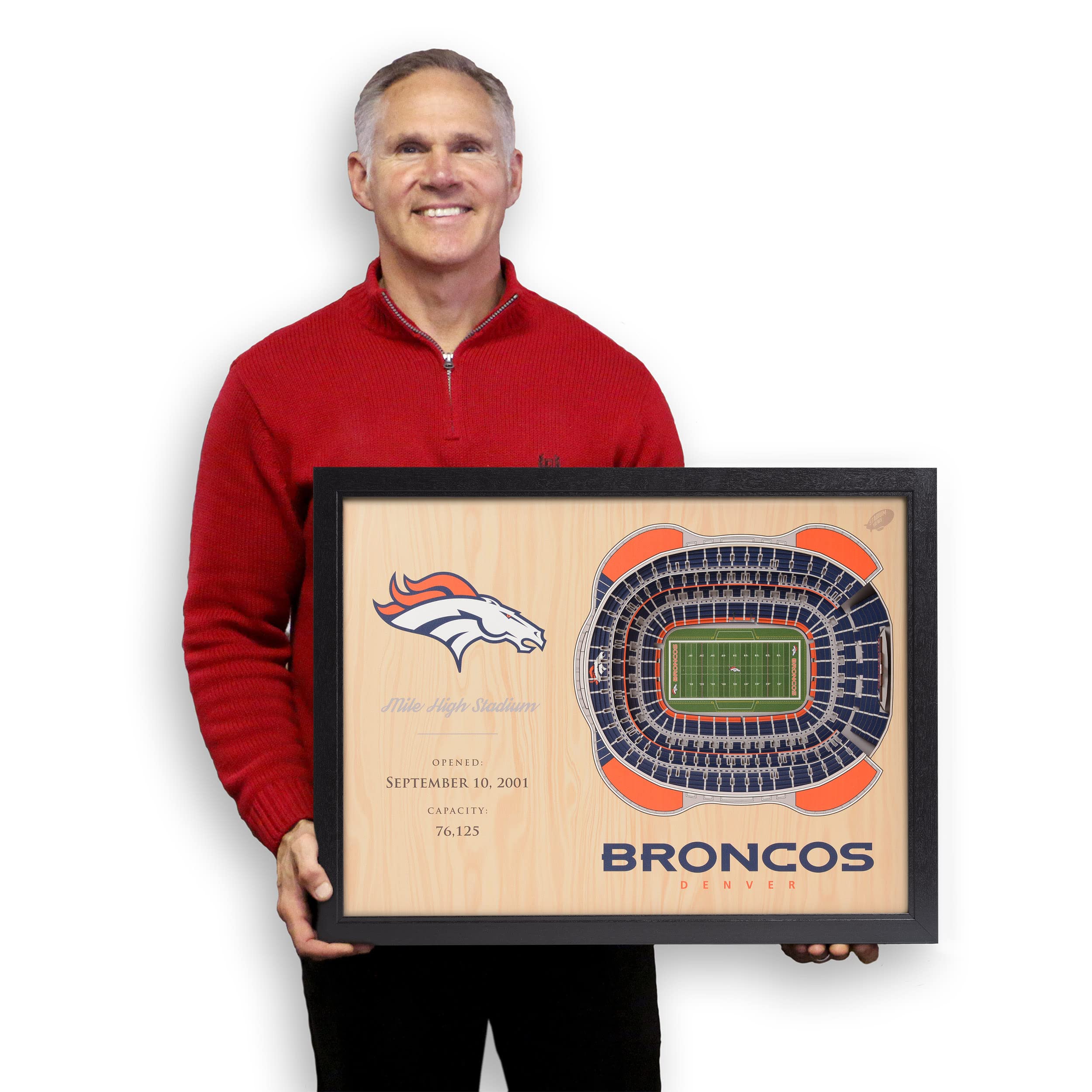 YouTheFan NFL Denver Broncos 25-Layer StadiumView 3D Wall Art - Sports Collectibles, Sports Memorabilia, Sports Fan Shop, Sports Gifts