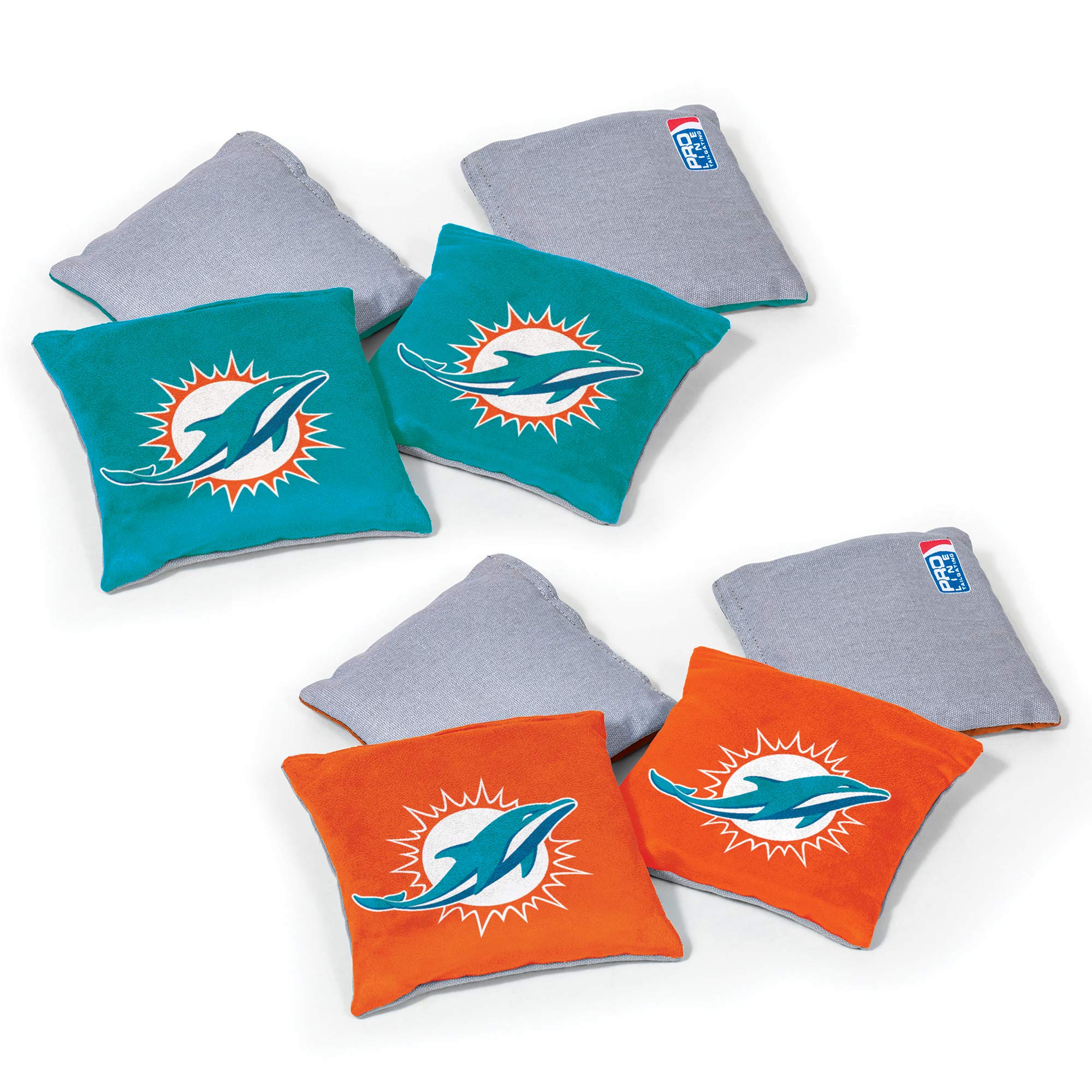 Wild Sports NFL Miami Dolphins 8pk Dual Sided Bean Bags, Team Color - Sports Collectibles, Sports Memorabilia, Sports Fan Shop, Sports Gifts