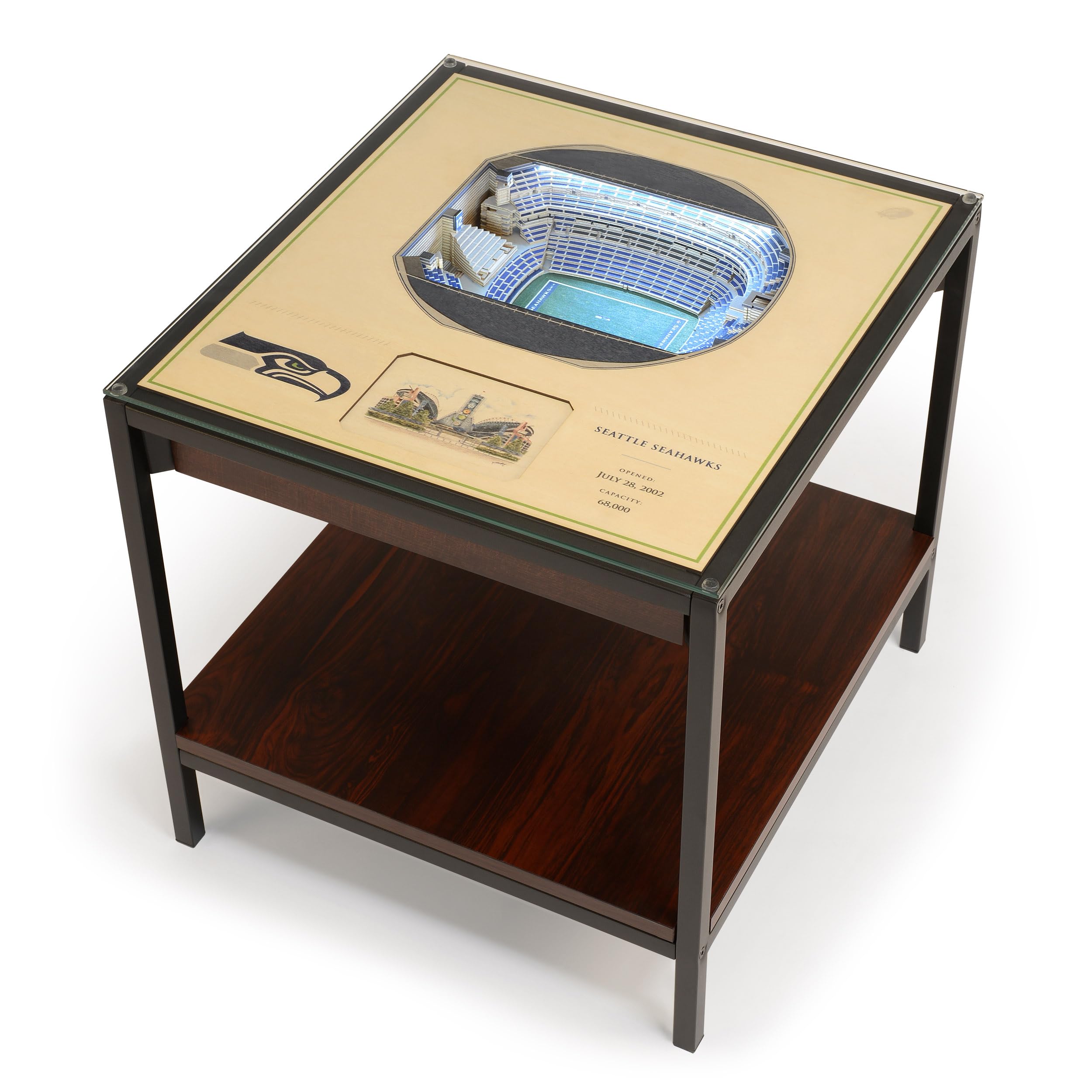 YouTheFan NFL Seattle Seahawks 25-Layer StadiumView Lighted End Table - Sports Collectibles, Sports Memorabilia, Sports Fan Shop, Sports Gifts