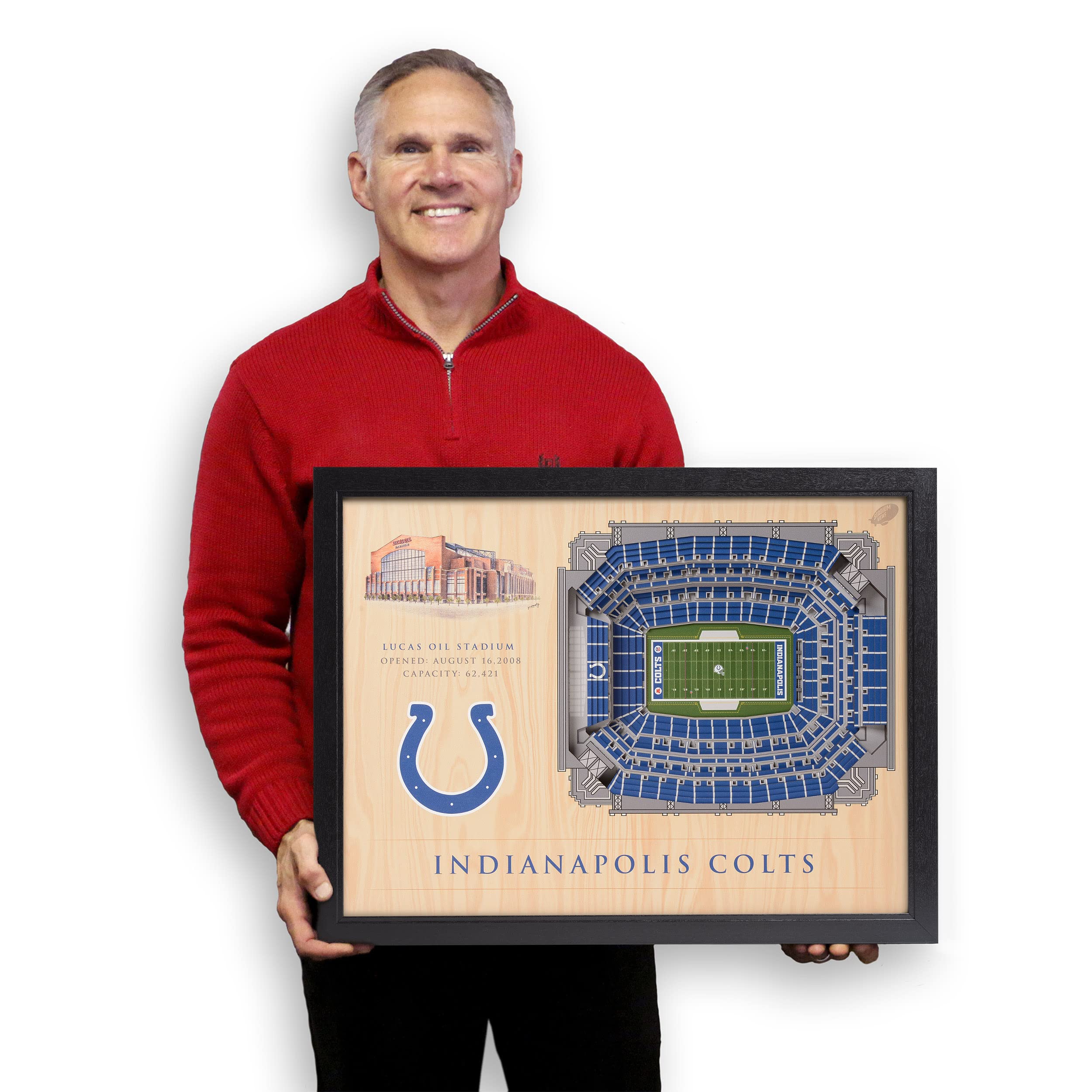 YouTheFan NFL Indianapolis Colts 25-Layer StadiumView 3D Wall Art - Sports Collectibles, Sports Memorabilia, Sports Fan Shop, Sports Gifts