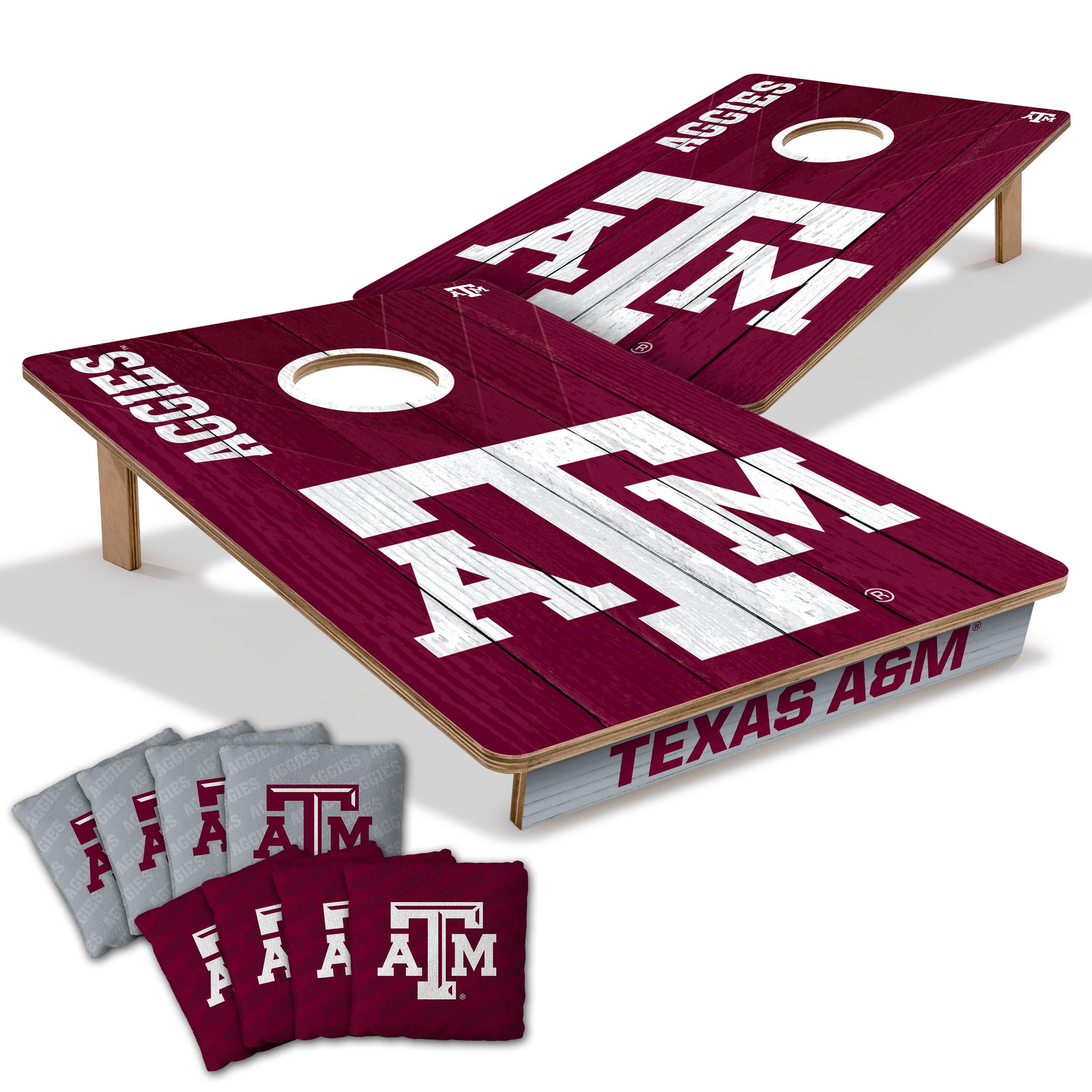 YouTheFan NCAA Texas A&M Aggies 2’ x 3’ Wood Cornhole Game with Logo Bags - Sports Collectibles, Sports Memorabilia, Sports Fan Shop, Sports Gifts