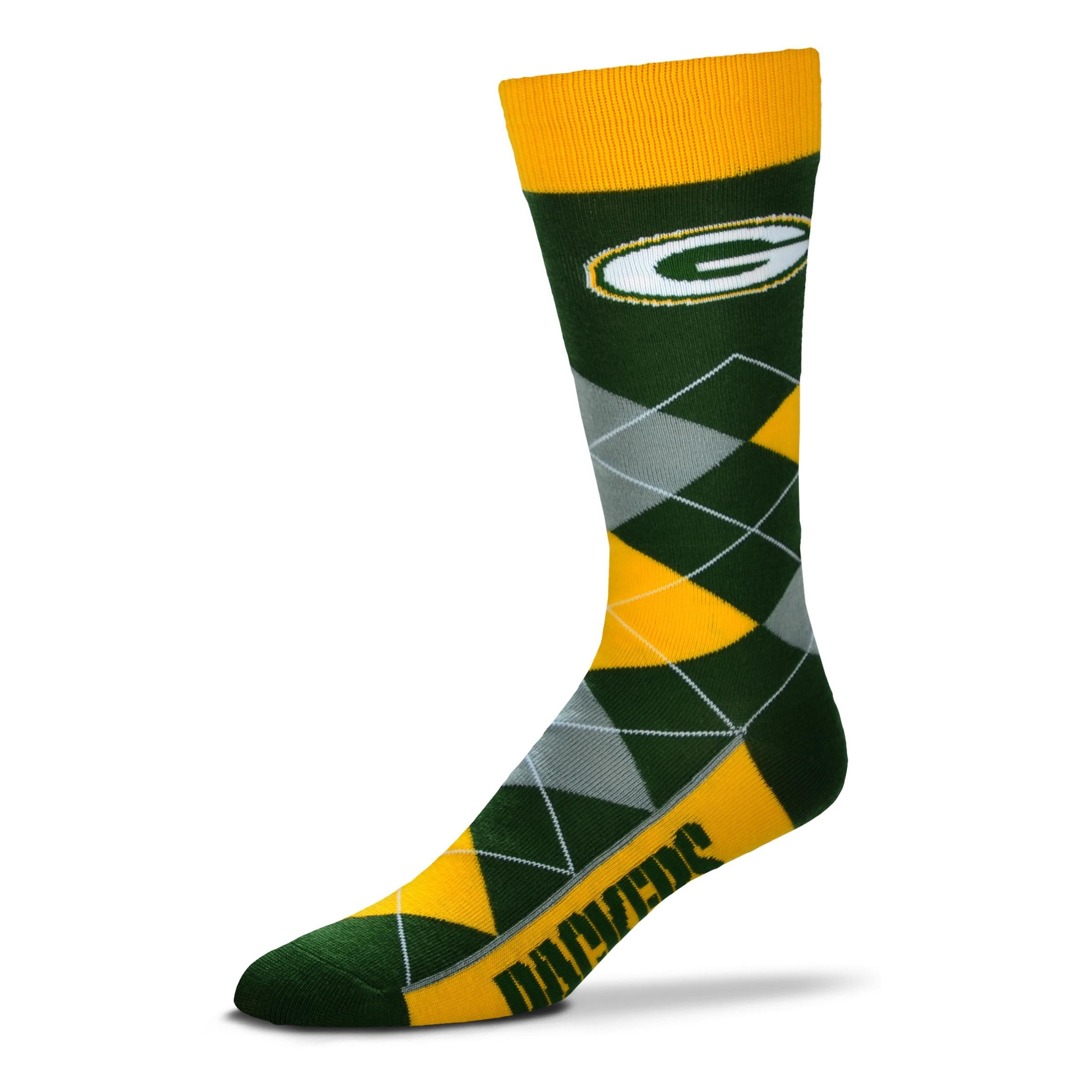 For Bare Feet NFL Green Bay Packers Argyle Line Up Dress Sock Team Color OSFM - Sports Gifts, Sports Memorabilia, Sports Collectibles, Fan Shop