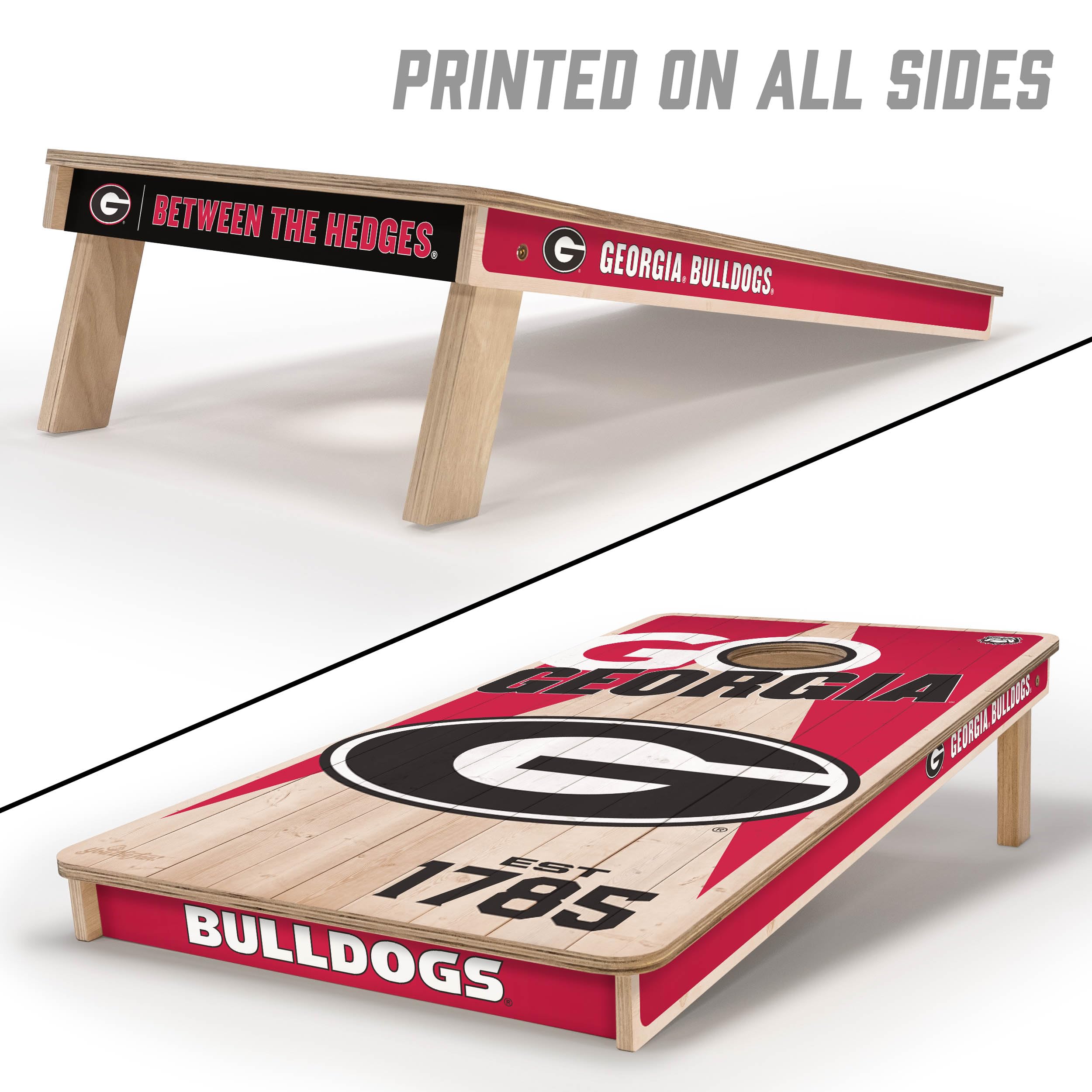 YouTheFan NCAA Georgia Bulldogs 2’ x 4’ Professional Wood Cornhole Game with Logo Bags - Sports Collectibles, Sports Memorabilia, Sports Fan Shop, Sports Gifts