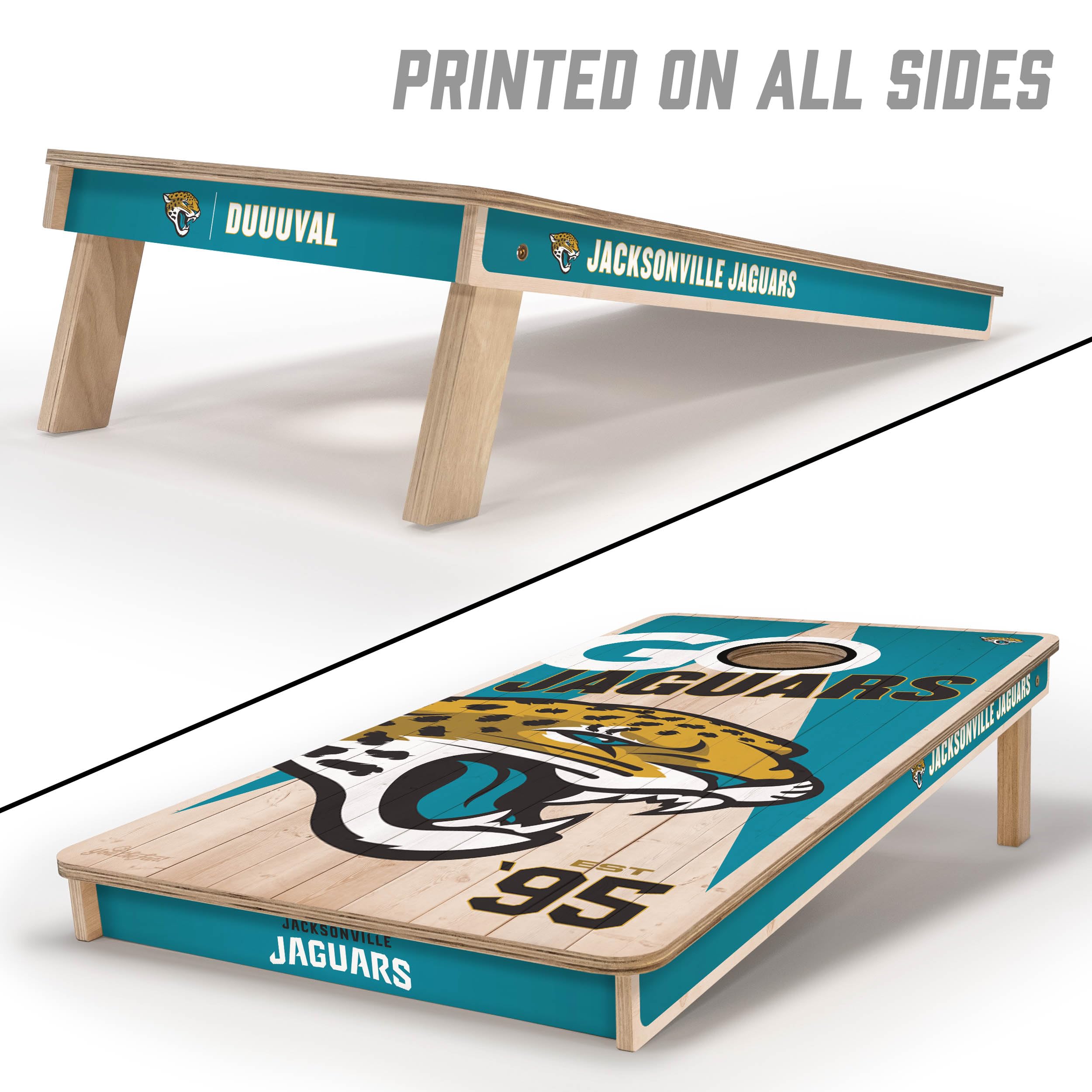 YouTheFan NFL Jacksonville Jaguars 2’ x 4’ Professional Wood Cornhole Game with Logo Bags - Sports Collectibles, Sports Memorabilia, Sports Fan Shop, Sports Gifts
