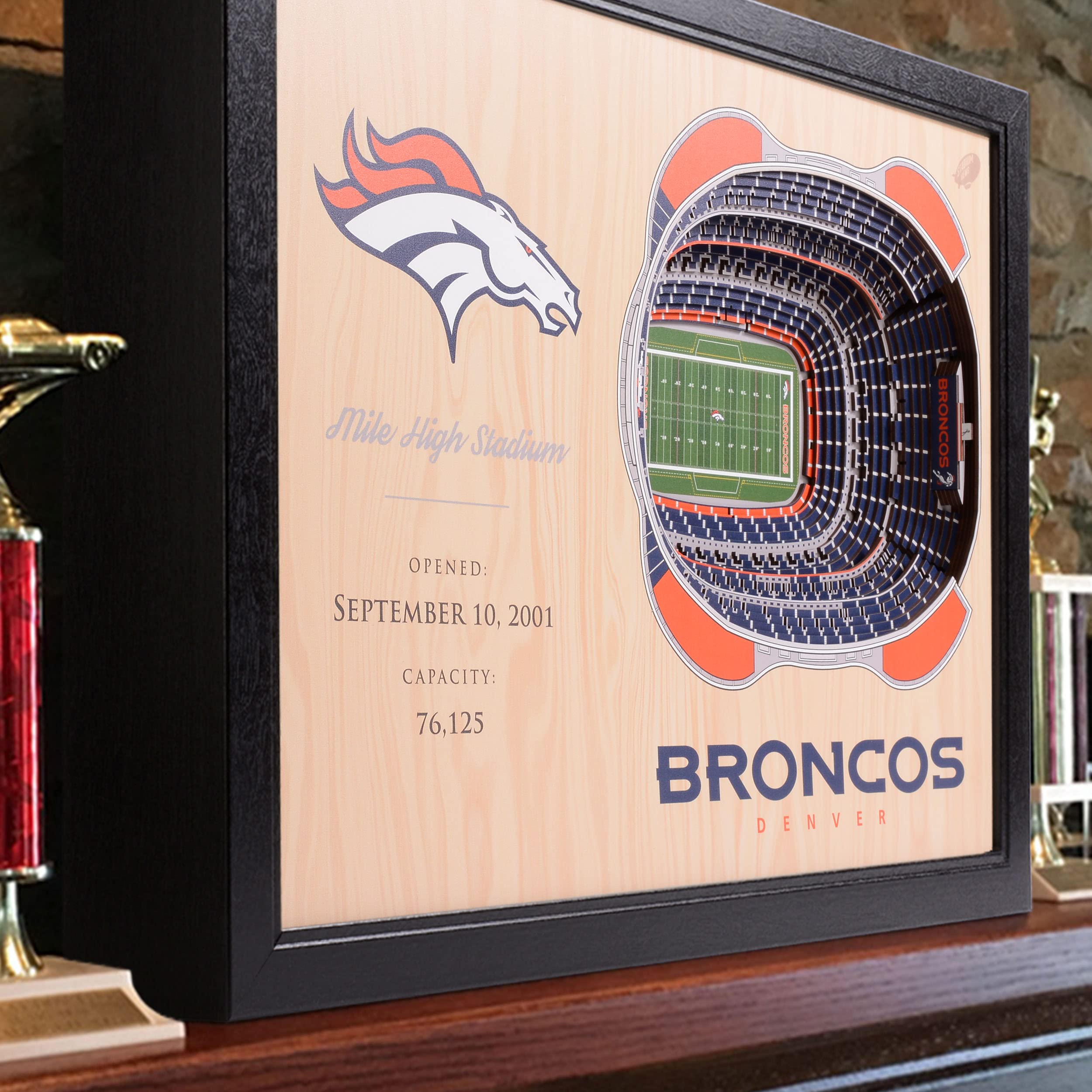 YouTheFan NFL Denver Broncos 25-Layer StadiumView 3D Wall Art - Sports Collectibles, Sports Memorabilia, Sports Fan Shop, Sports Gifts