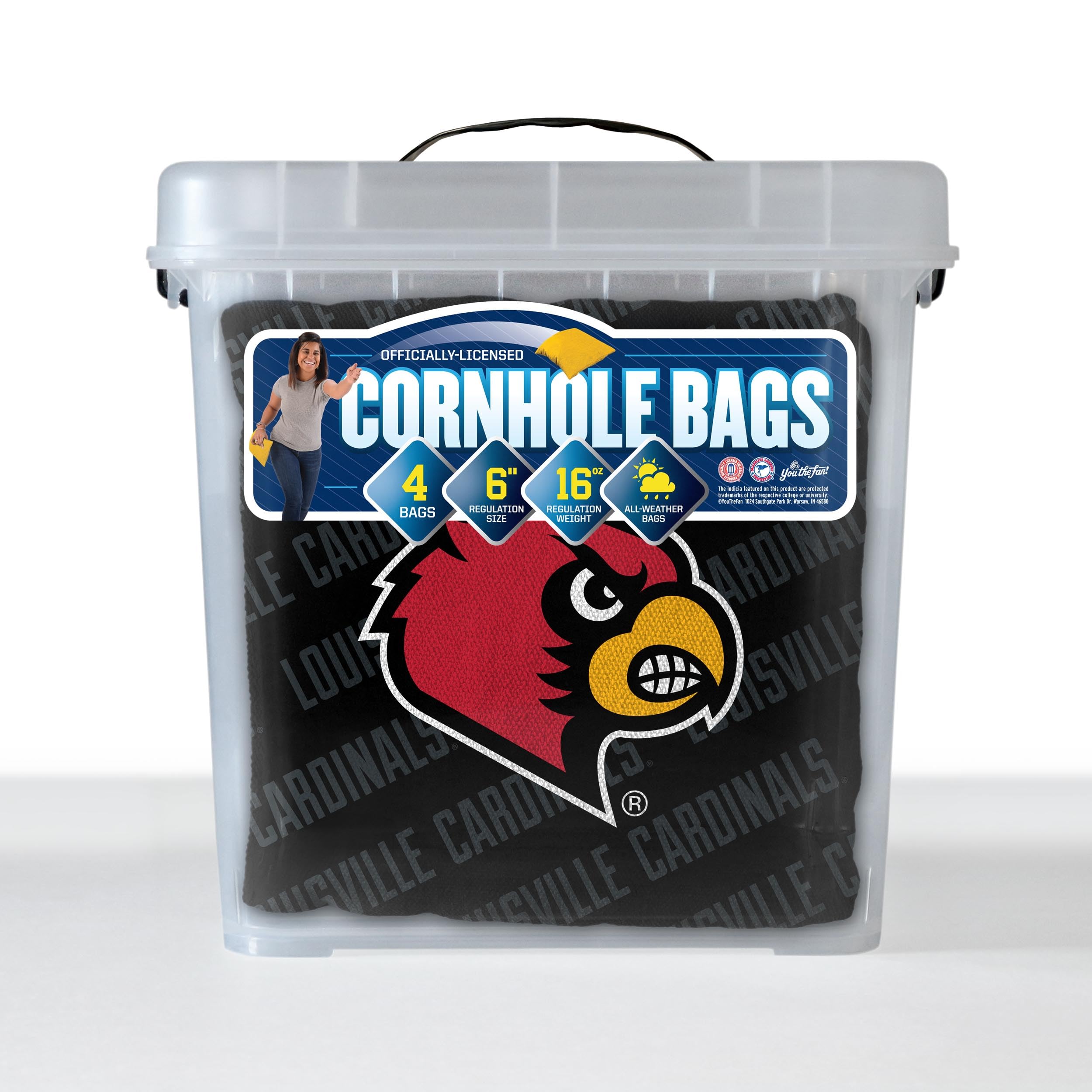 YouTheFan NCAA Louisville Cardinals Cornhole Bags - 4PK - Black - Sports Collectibles, Sports Memorabilia, Sports Fan Shop, Sports Gifts