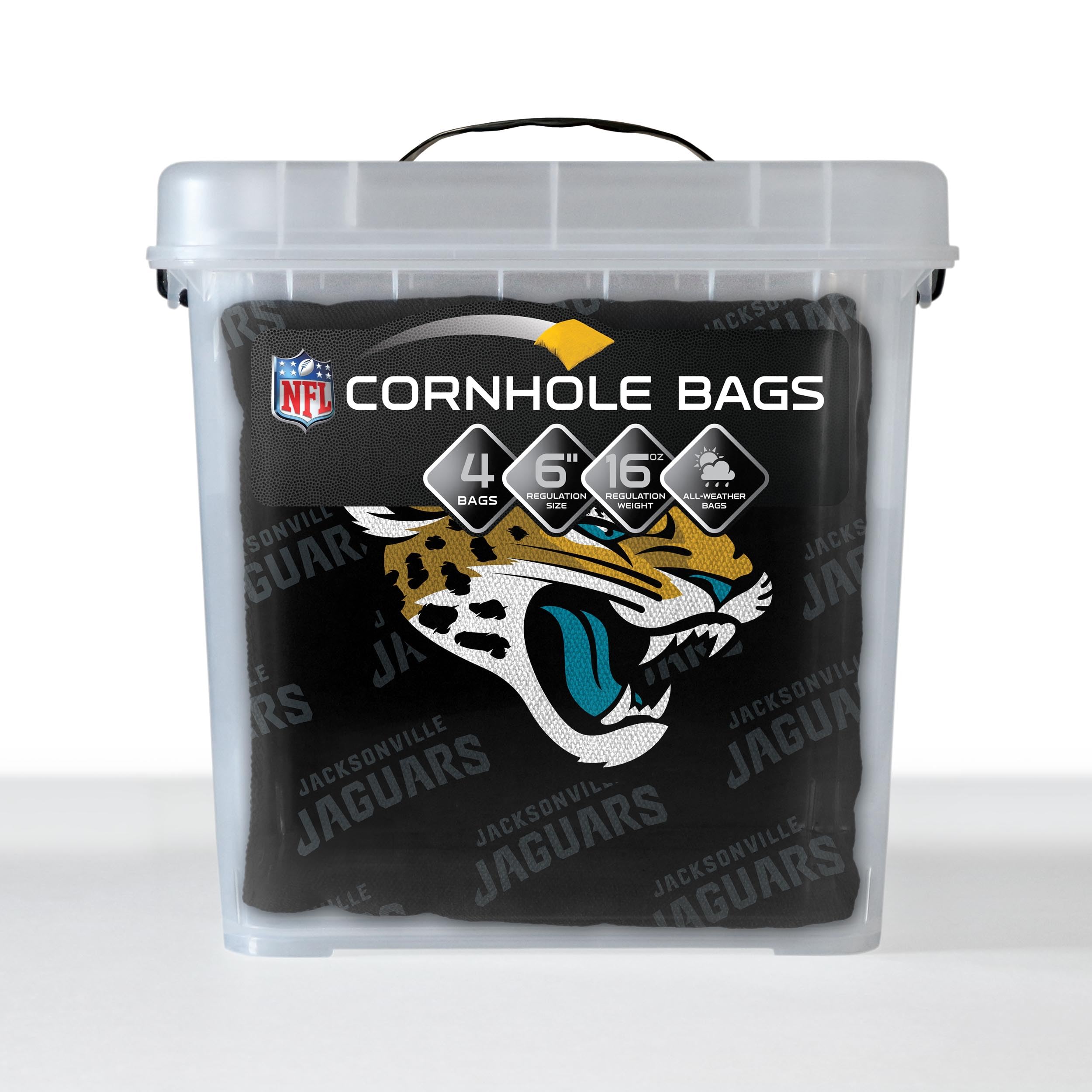 YouTheFan NFL Jacksonville Jaguars Cornhole Bags - 4PK - Black - Sports Collectibles, Sports Memorabilia, Sports Fan Shop, Sports Gifts