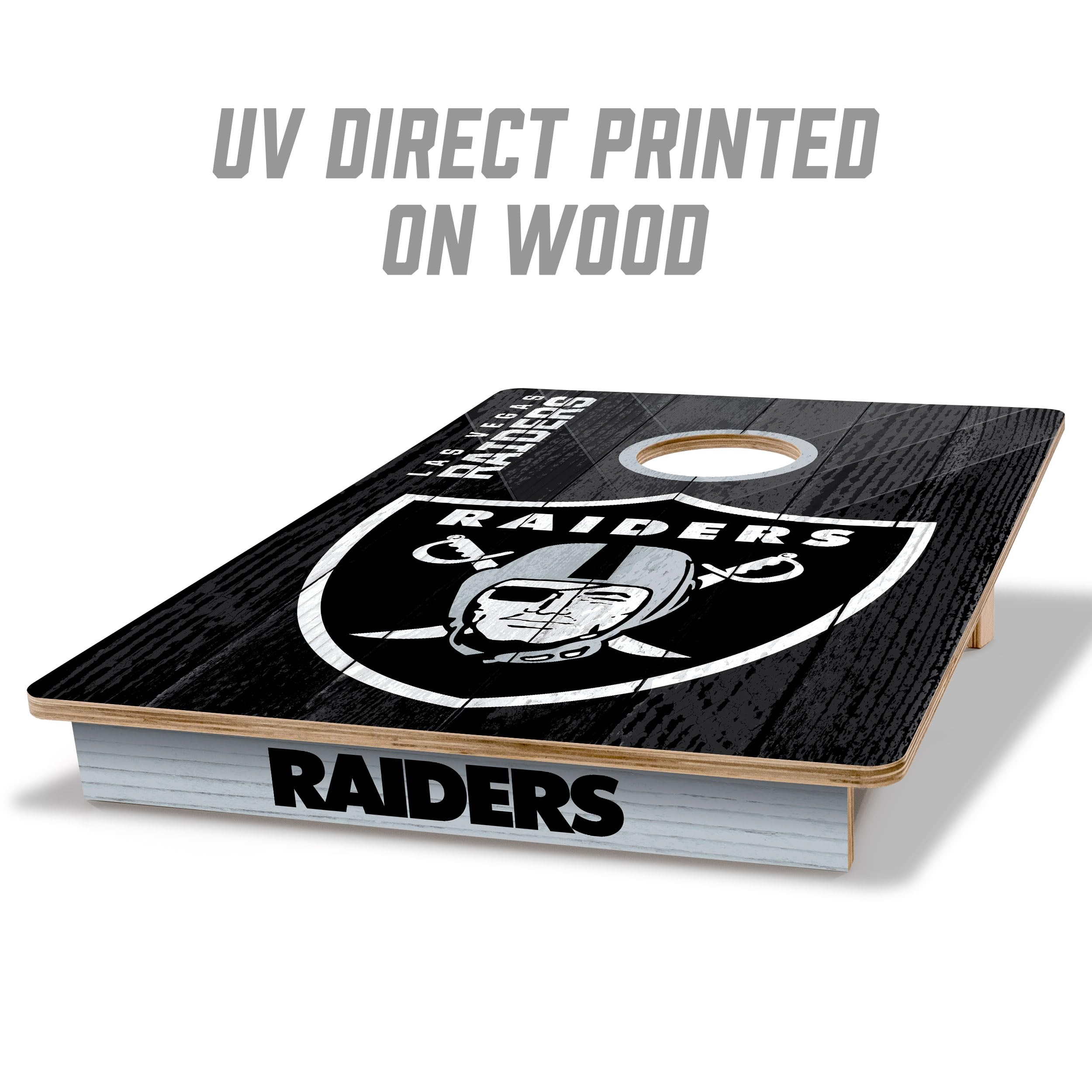 YouTheFan NFL Las Vegas Raiders 2’ x 3’ Wood Cornhole Game with Logo Bags - Sports Collectibles, Sports Memorabilia, Sports Fan Shop, Sports Gifts