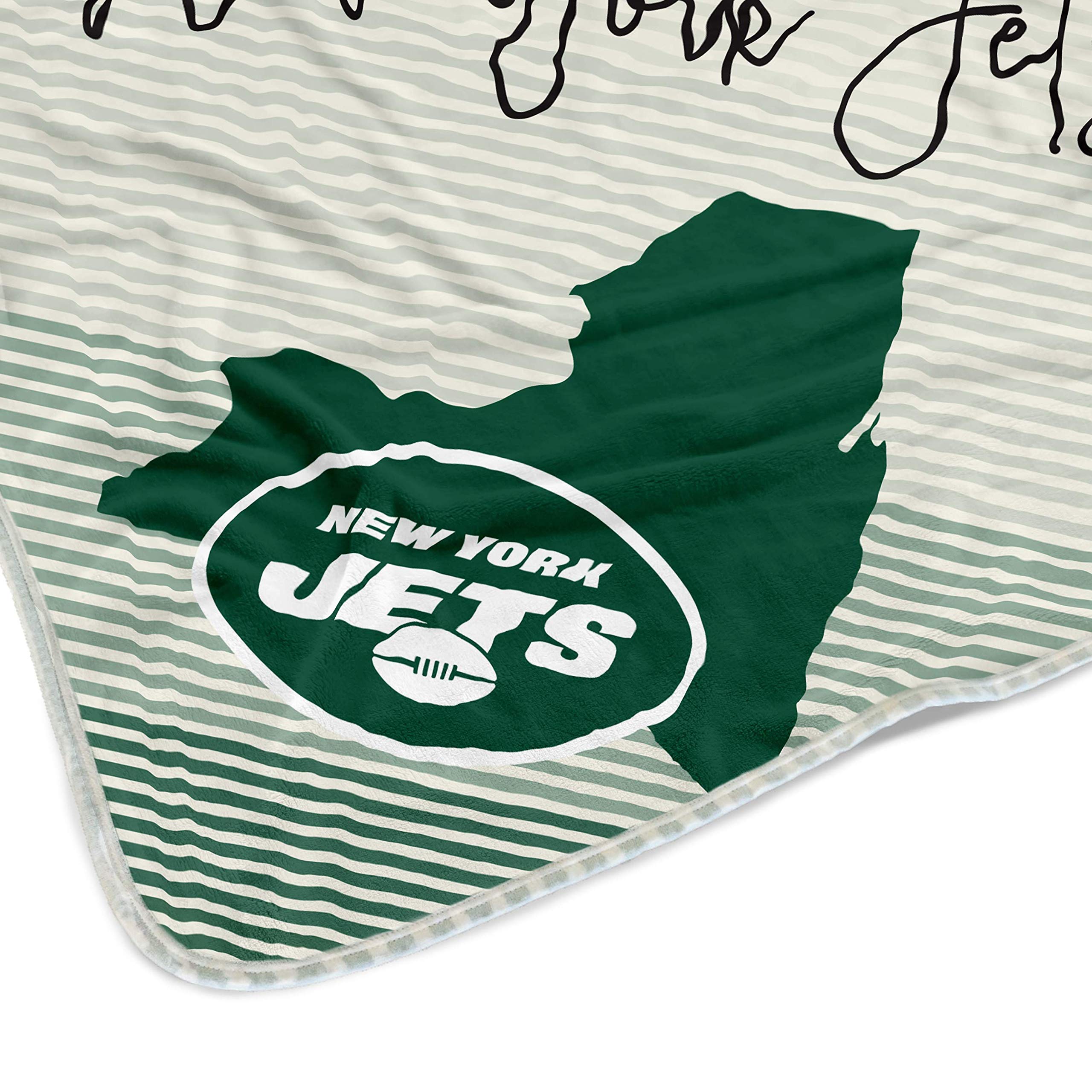 Pegasus Sports NFL Ultra Fleece State Stripe Blanket- New York Jets, Team Color, 60x70 - Sports Gifts, Sports Memorabilia, Sports Collectibles, Fan Shop