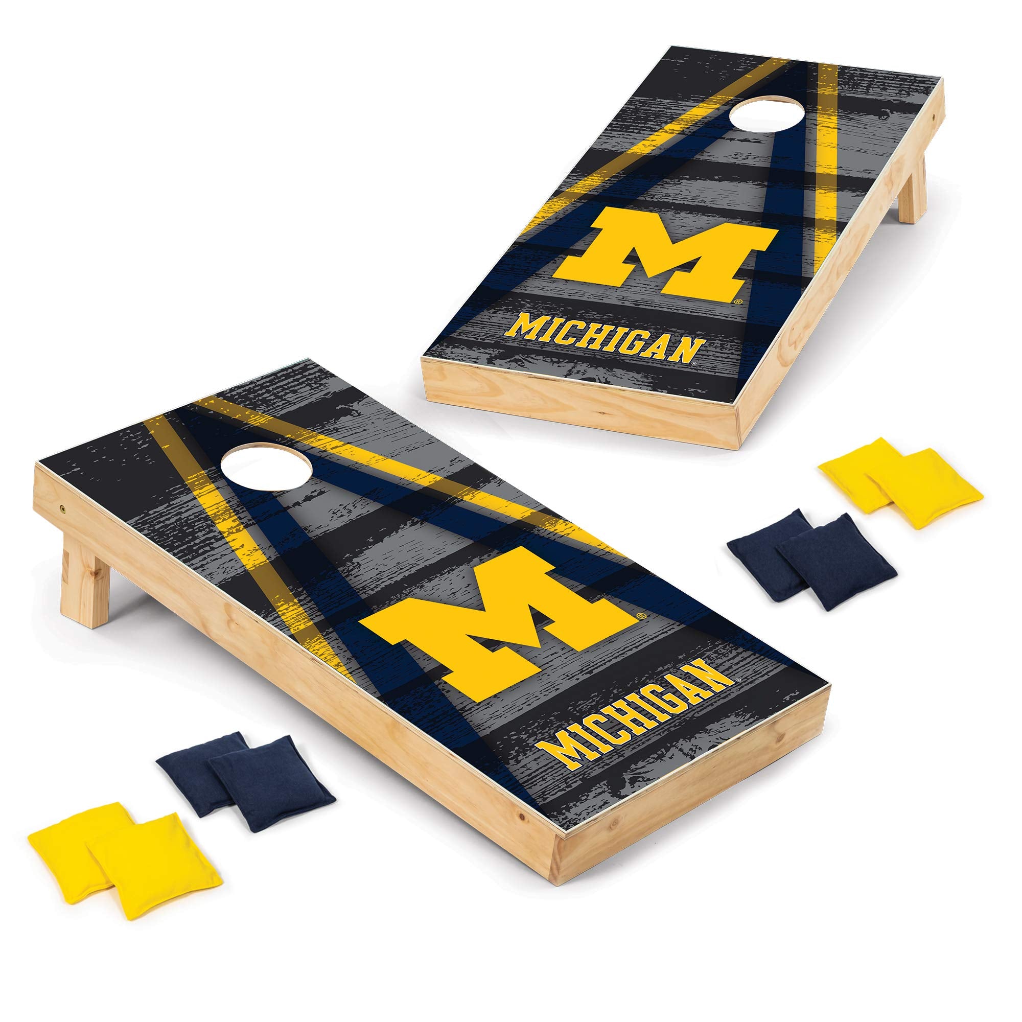 Wild Sports 2' x 4' Wood Tournament Cornhole Set - Direct Printed - Michigan Wolverines- perfect for Backyard, Beach, Park, Tailgates, Outdoors and Indoors - Sports Collectibles, Sports Memorabilia, Sports Fan Shop, Sports Gifts