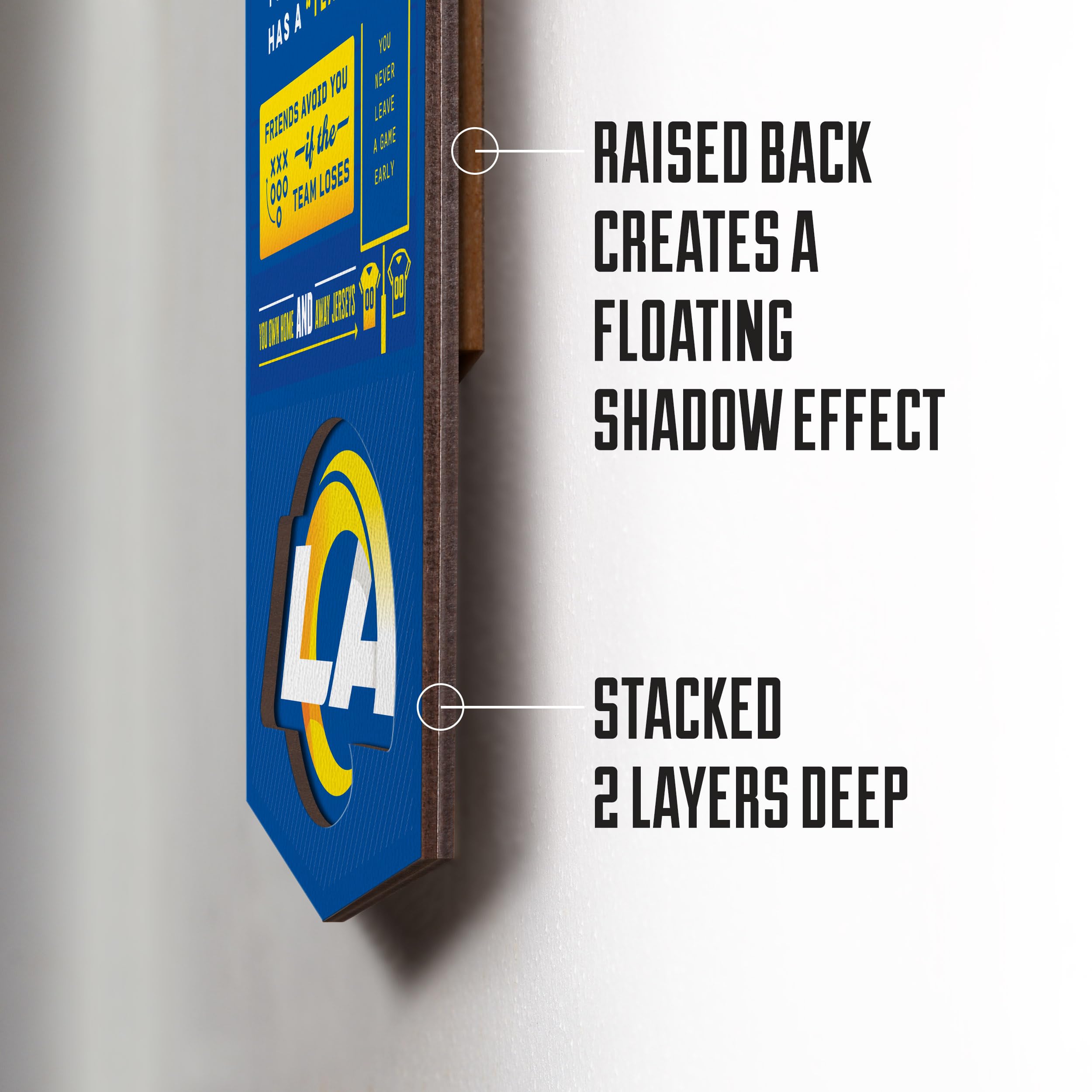 YouTheFan Officially-licensed NFL Los Angeles Rams 6x19 Top 10 Signs Banner - humorous descriptions - fun sports fan phrases, original design, indoor team wall decor fan gift - Sports Collectibles, Sports Memorabilia, Sports Fan Shop, Sports Gifts