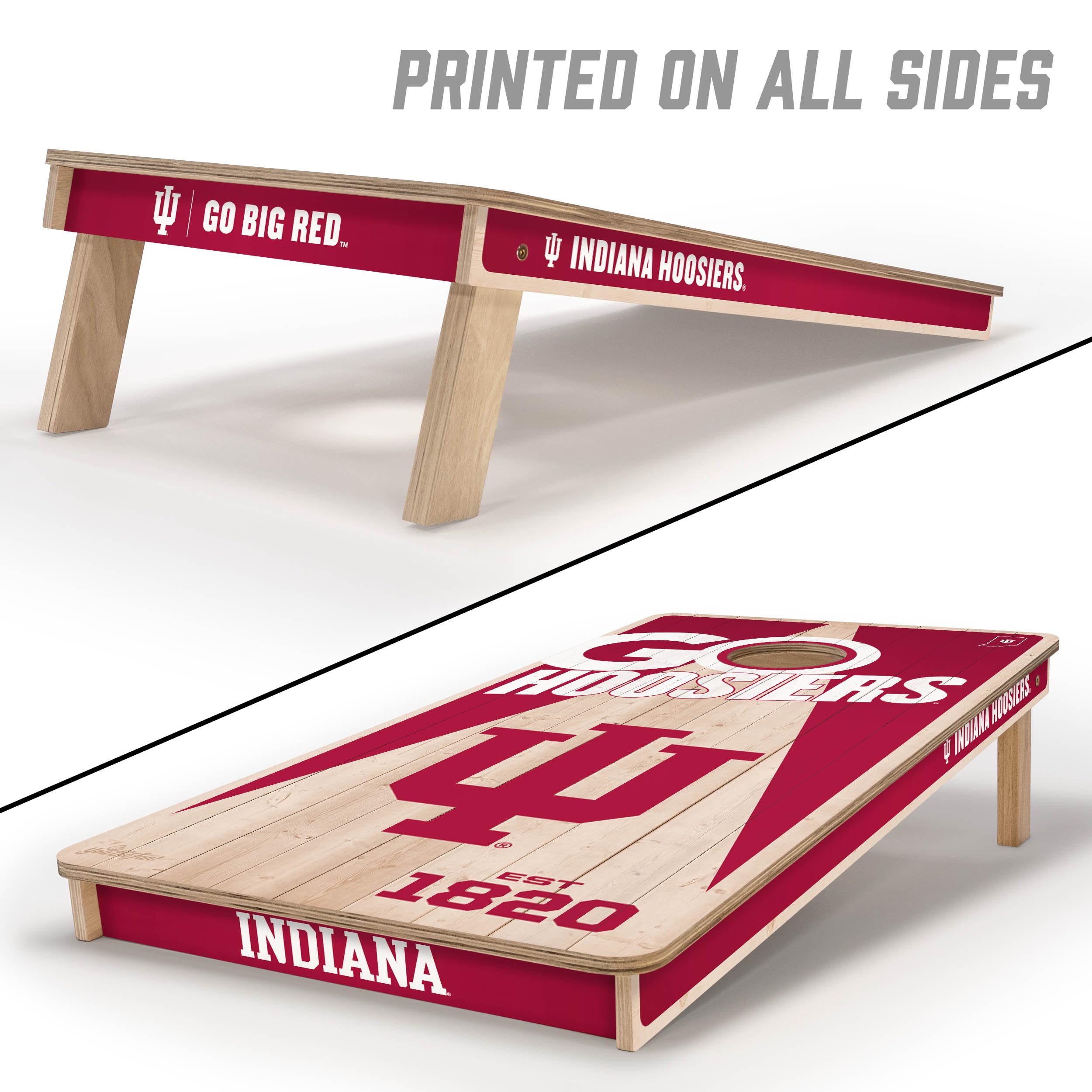 YouTheFan NCAA Indiana Hoosiers 2’ x 4’ Professional Wood Cornhole Game with Logo Bags - Sports Collectibles, Sports Memorabilia, Sports Fan Shop, Sports Gifts