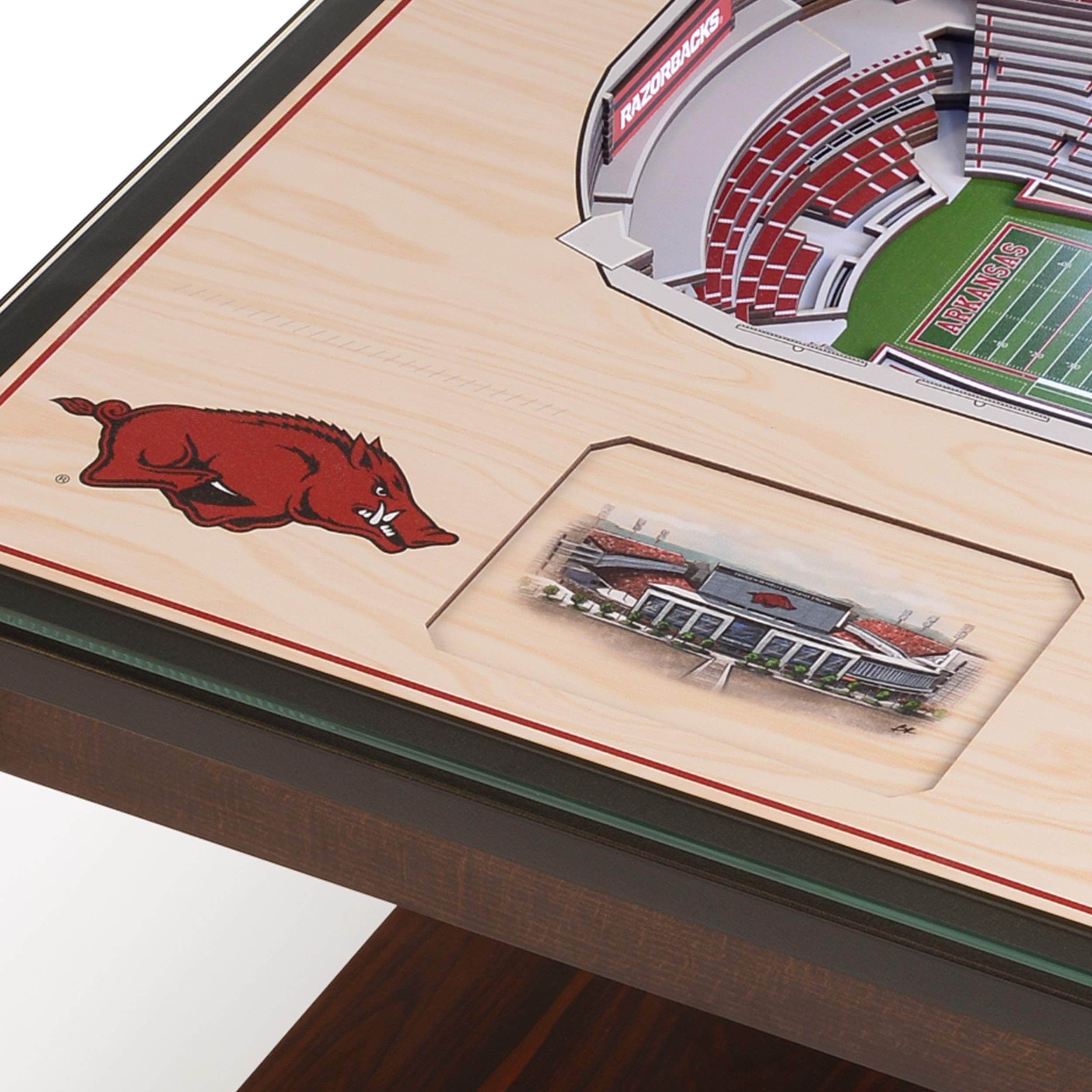 YouTheFan NCAA Arkansas Razorbacks 25-Layer StadiumViews Lighted End Table - Sports Collectibles, Sports Memorabilia, Sports Fan Shop, Sports Gifts