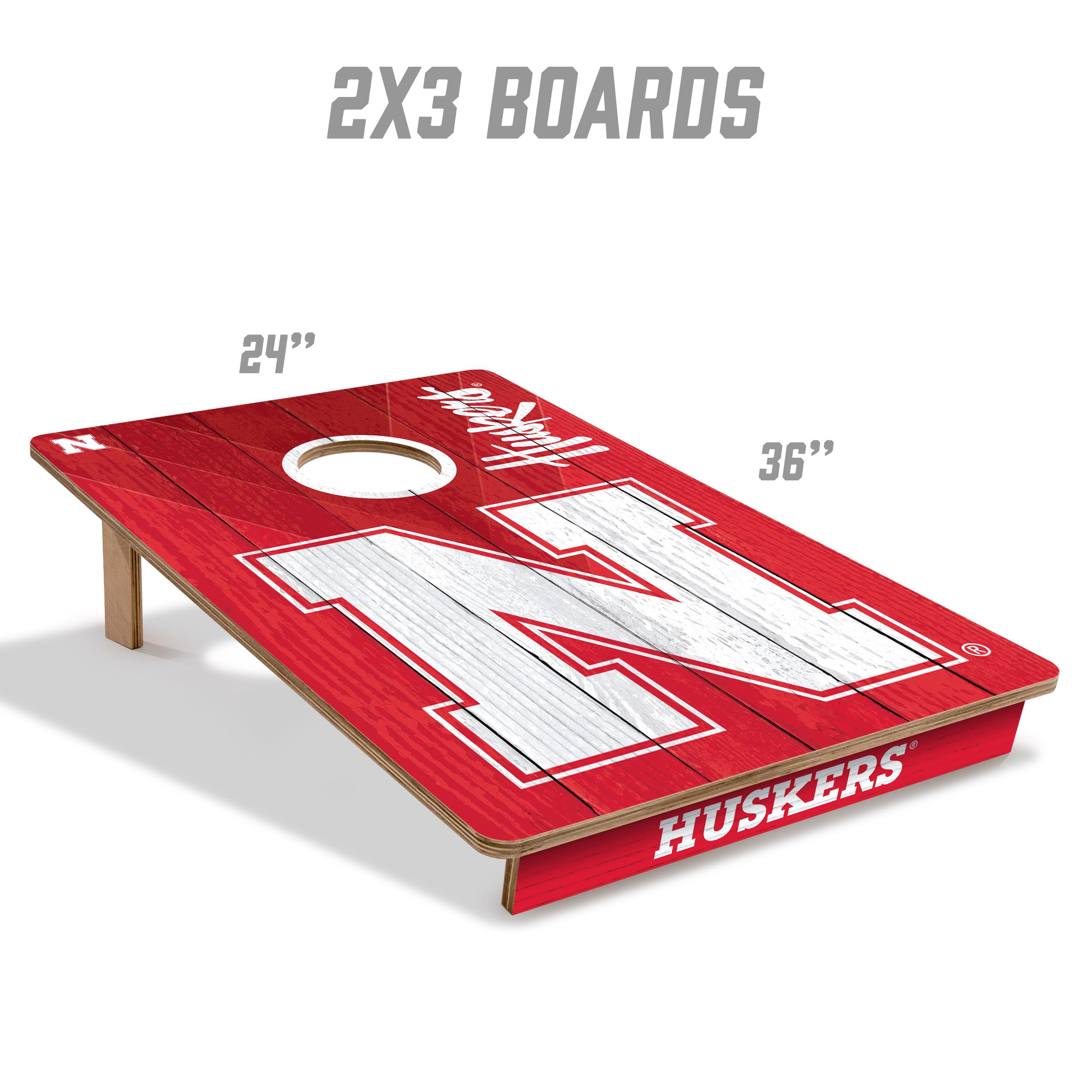 YouTheFan NCAA Nebraska Cornhuskers 2’ x 3’ Wood Cornhole Game with Logo Bags - Sports Collectibles, Sports Memorabilia, Sports Fan Shop, Sports Gifts
