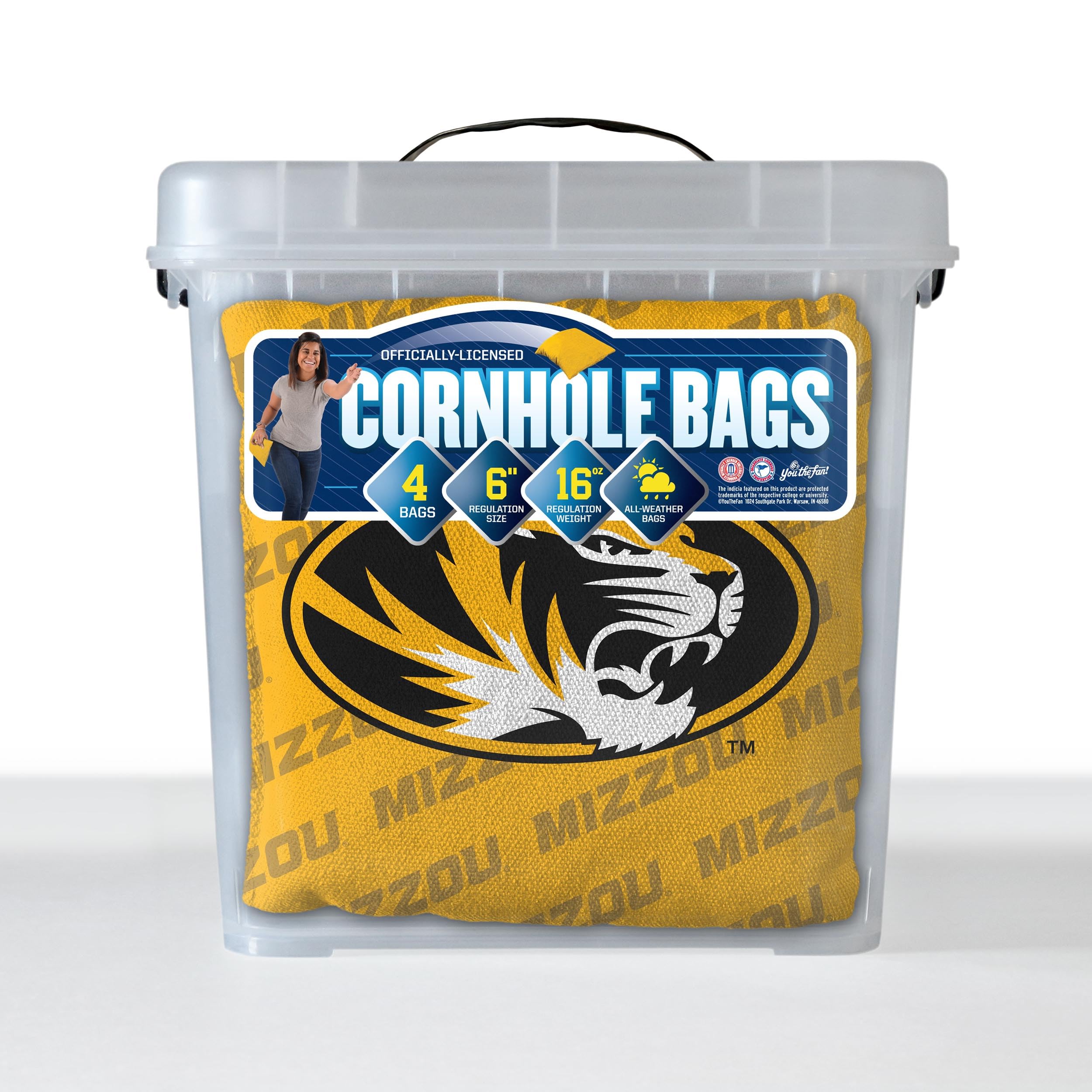 YouTheFan NCAA Missouri Tigers Cornhole Bags - 4PK - Yellow - Sports Collectibles, Sports Memorabilia, Sports Fan Shop, Sports Gifts