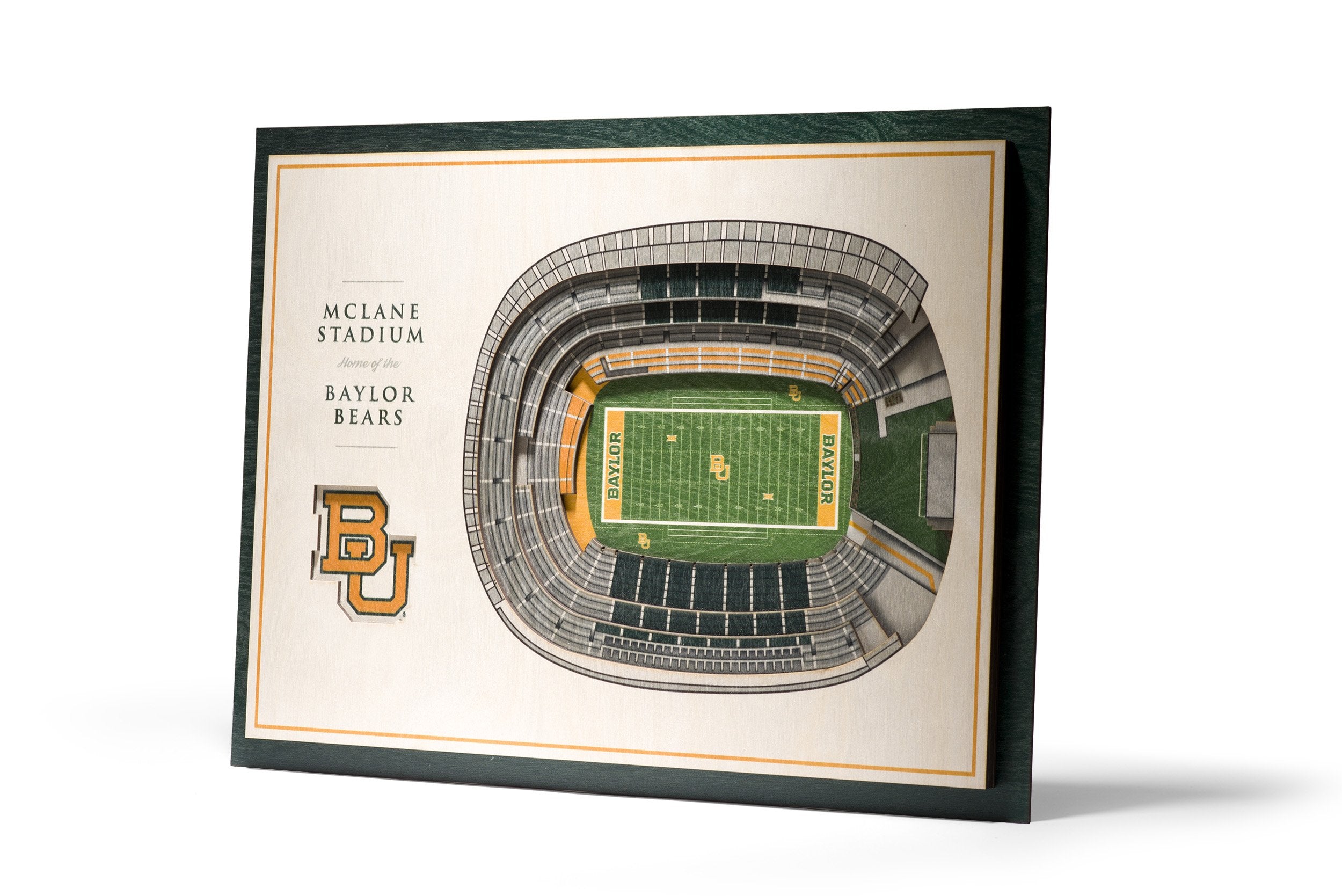 YouTheFan NCAA Baylor Bears 5-Layer StadiumView 3D Wall Art - McLane Stadium - Sports Collectibles, Sports Memorabilia, Sports Fan Shop, Sports Gifts