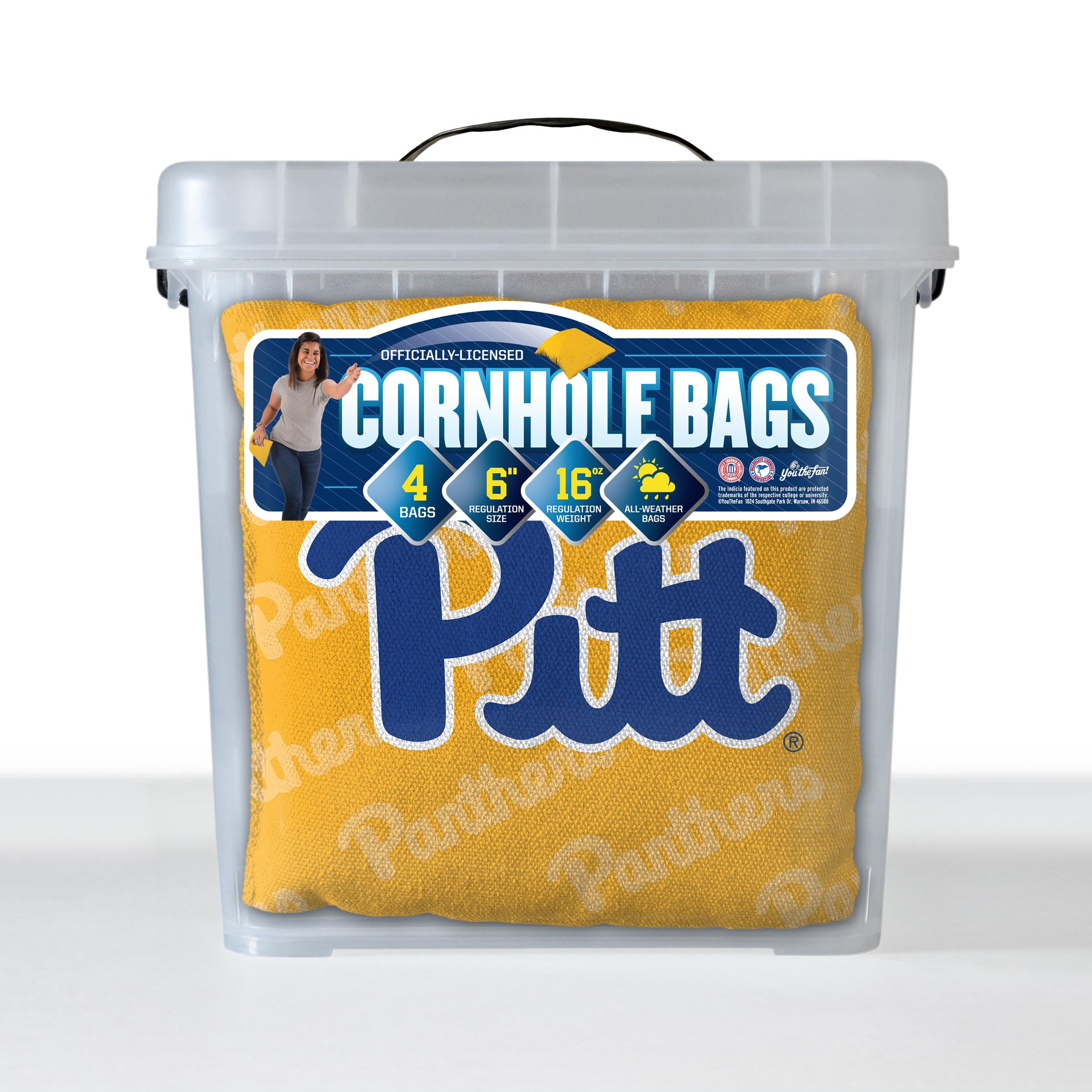 YouTheFan NCAA Pittsburgh Panthers Cornhole Bags - 4PK - Yellow - Sports Collectibles, Sports Memorabilia, Sports Fan Shop, Sports Gifts