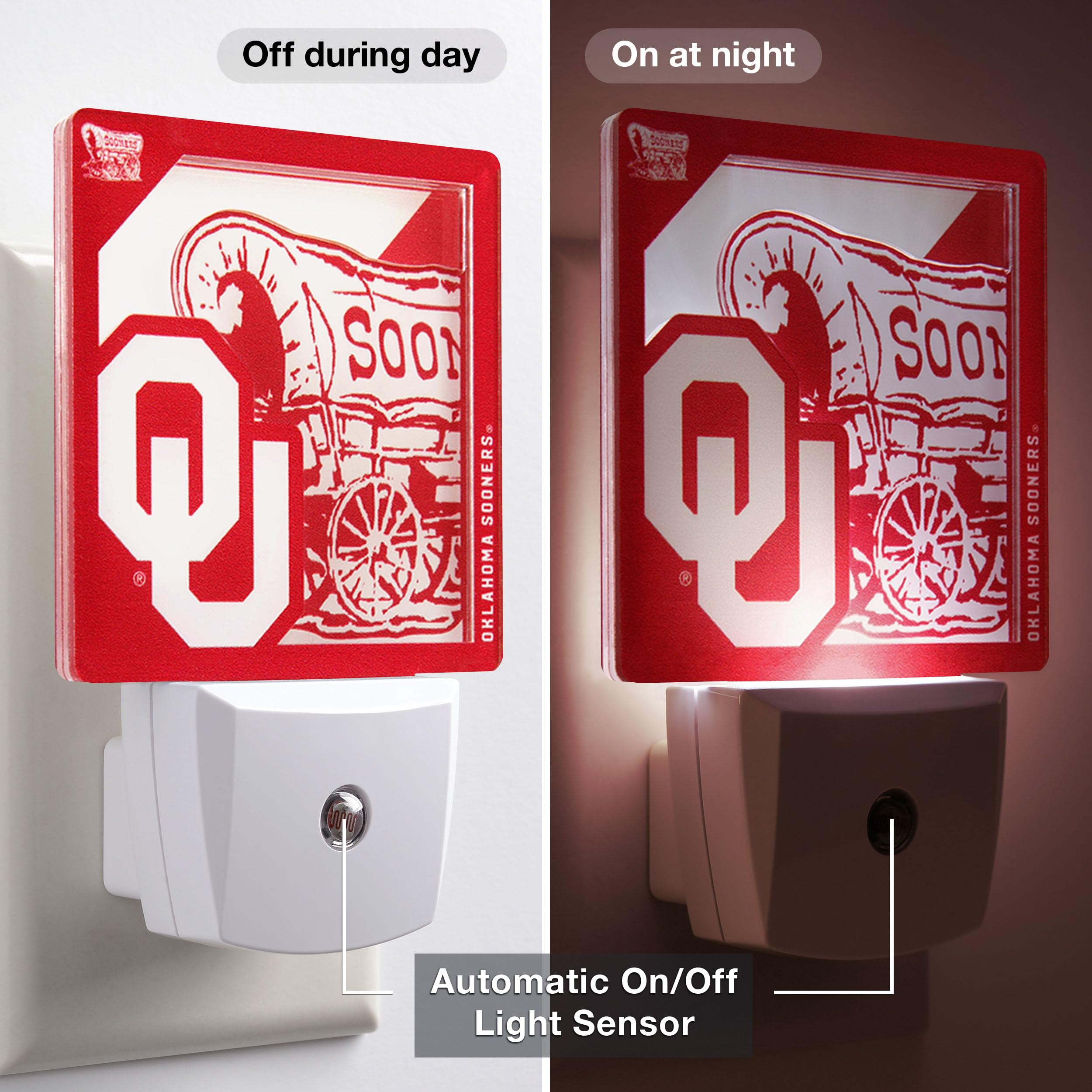 YouTheFan NCAA Oklahoma Sooners Logo Series Nite Light - Sports Collectibles, Sports Memorabilia, Sports Fan Shop, Sports Gifts