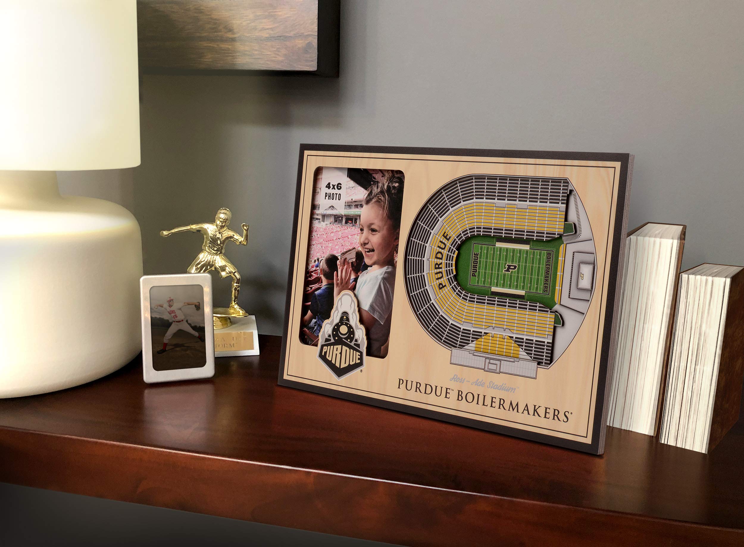 YouTheFan NCAA Purdue Boilermakers FB 3D StadiumView Picture Frame - Ross-Ade Stadium, 12" x 8" - Sports Collectibles, Sports Memorabilia, Sports Fan Shop, Sports Gifts