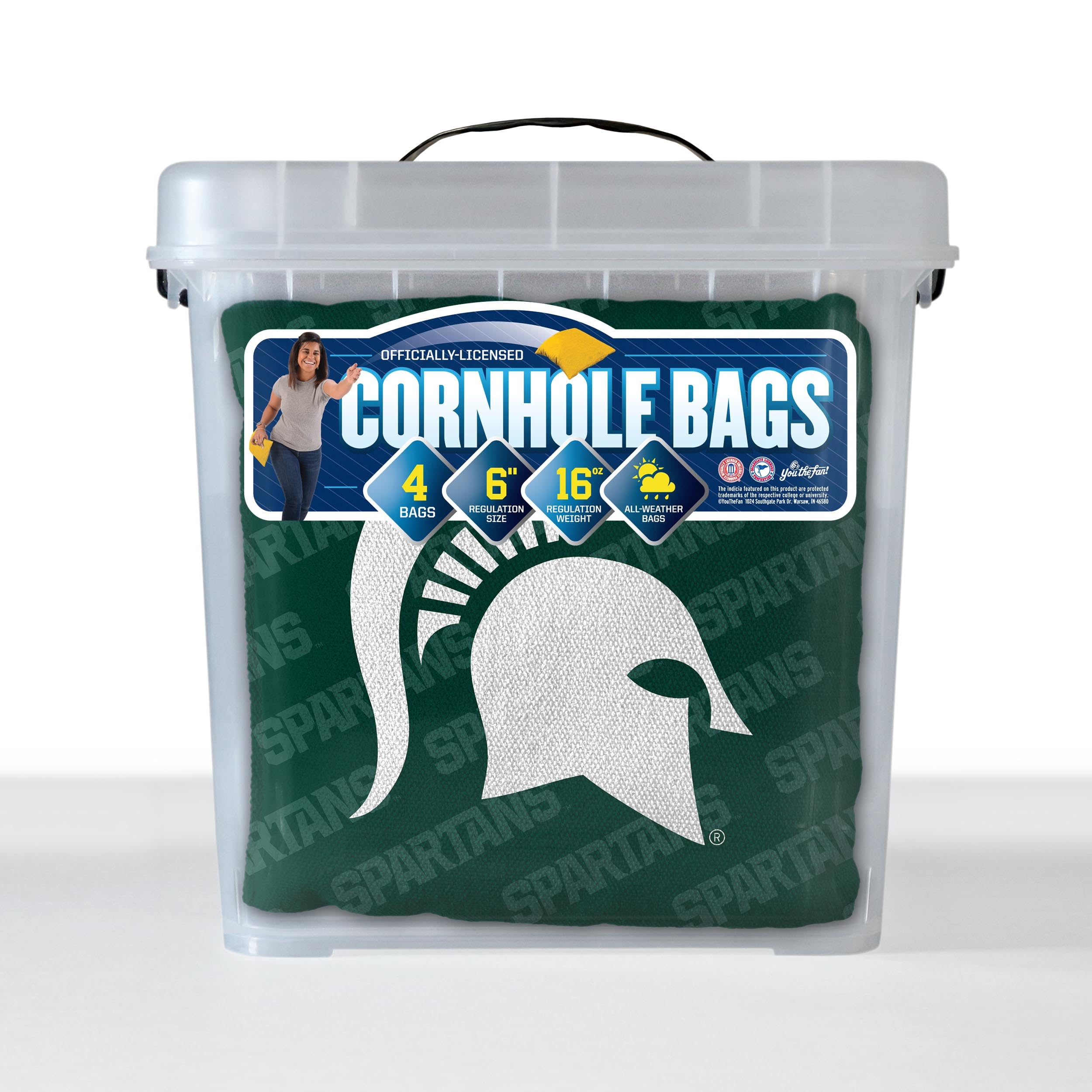 YouTheFan NCAA Michigan State Spartans Cornhole Bags - 4PK - Green - Sports Collectibles, Sports Memorabilia, Sports Fan Shop, Sports Gifts