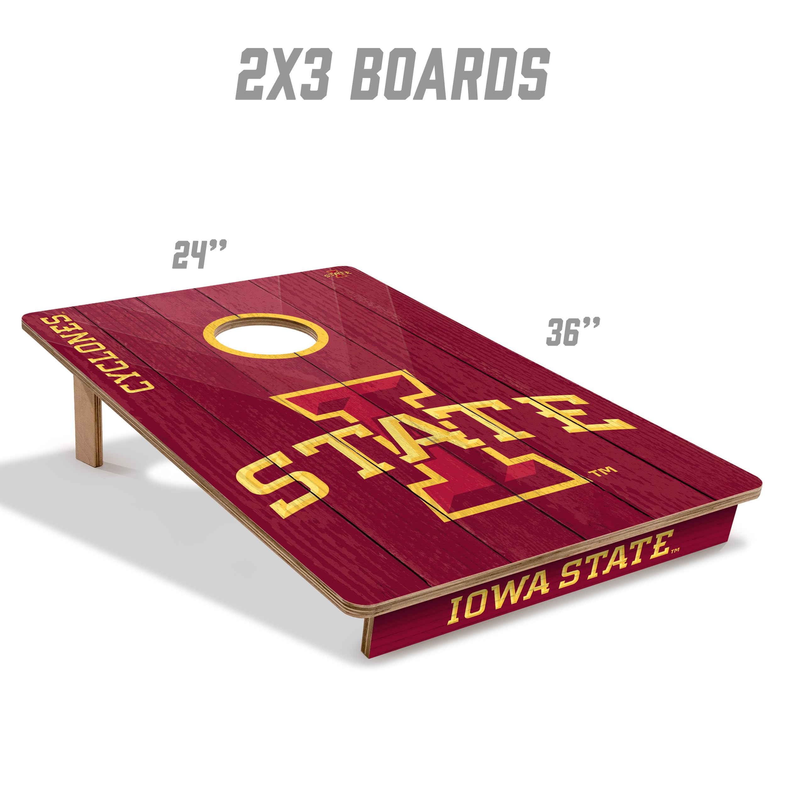 YouTheFan NCAA Iowa State Cyclones 2’ x 3’ Wood Cornhole Game with Logo Bags - Sports Collectibles, Sports Memorabilia, Sports Fan Shop, Sports Gifts