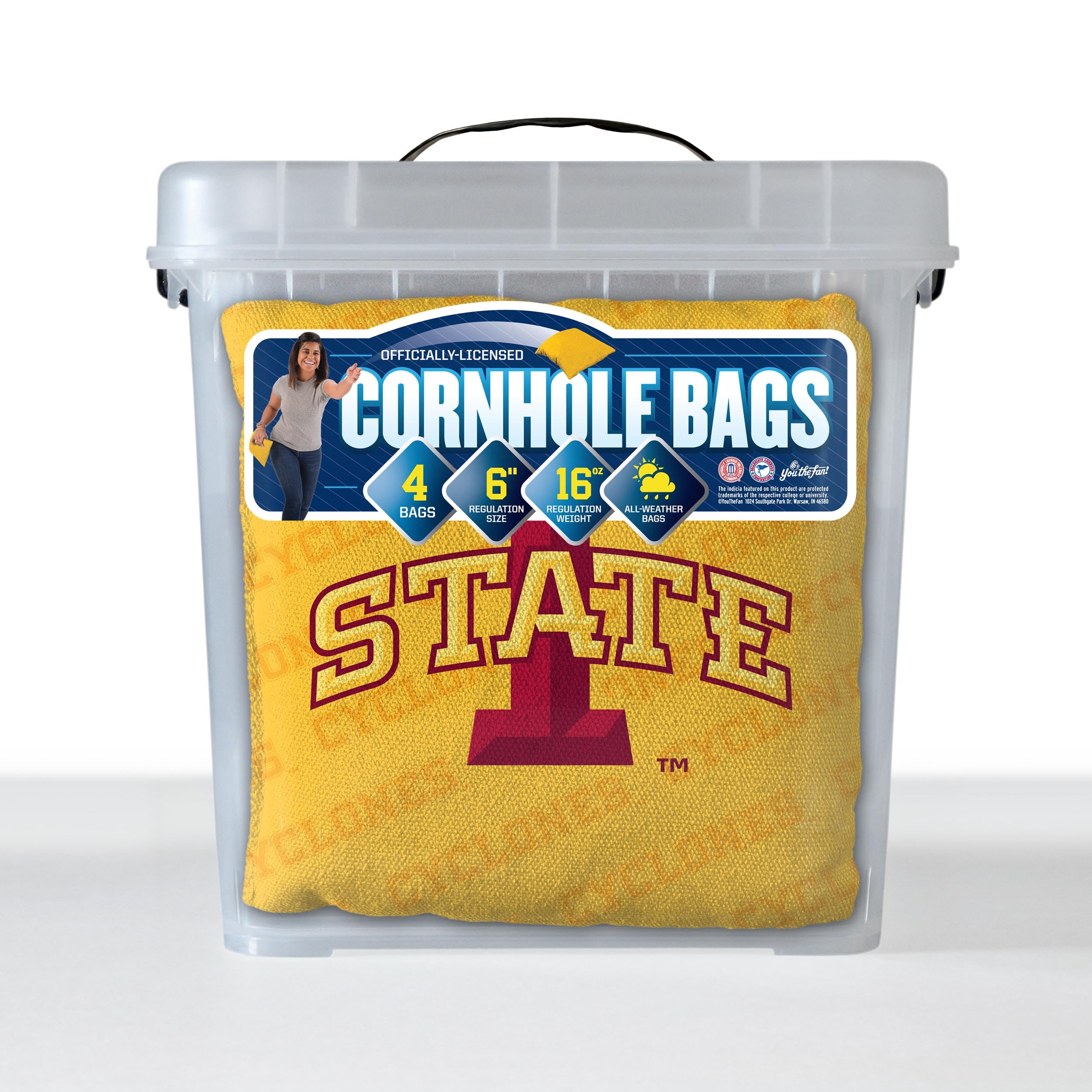 YouTheFan NCAA Iowa State Cyclones Cornhole Bags - 4PK - Yellow - Sports Collectibles, Sports Memorabilia, Sports Fan Shop, Sports Gifts