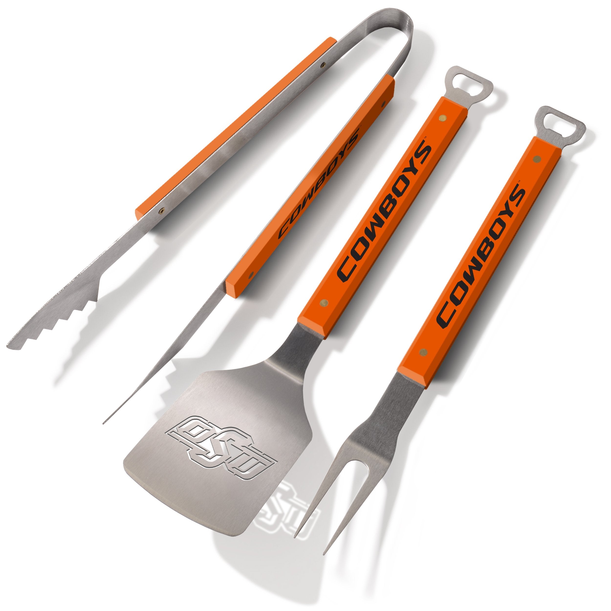 YouTheFan 5021886 NCAA Oklahoma State Cowboys Spirit Series 3-Piece BBQ Set, 22" x 9", Team Colors - Sports Collectibles, Sports Memorabilia, Sports Fan Shop, Sports Gifts