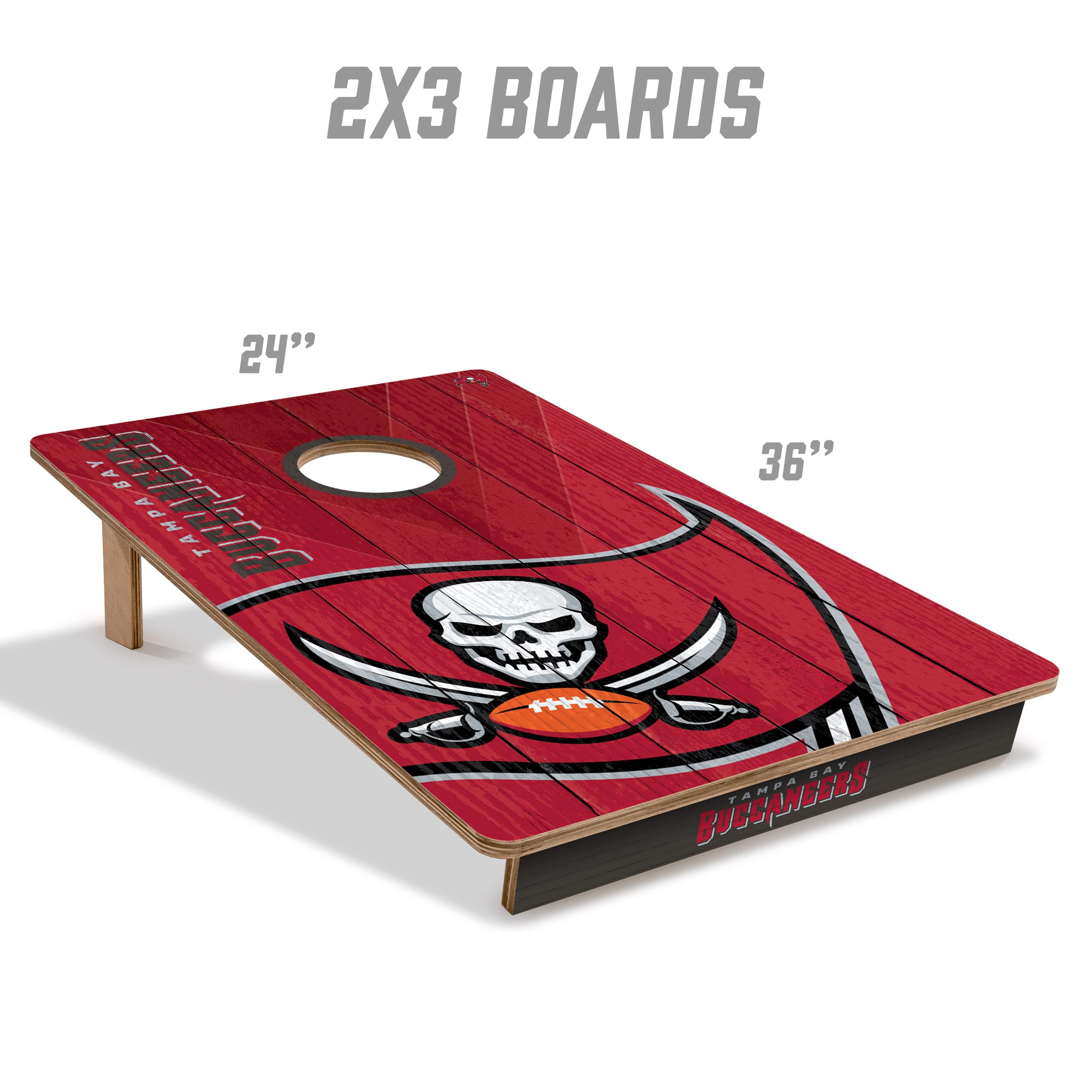 YouTheFan NFL Tampa Bay Buccaneers 2’ x 3’ Wood Cornhole Game with Logo Bags - Sports Collectibles, Sports Memorabilia, Sports Fan Shop, Sports Gifts