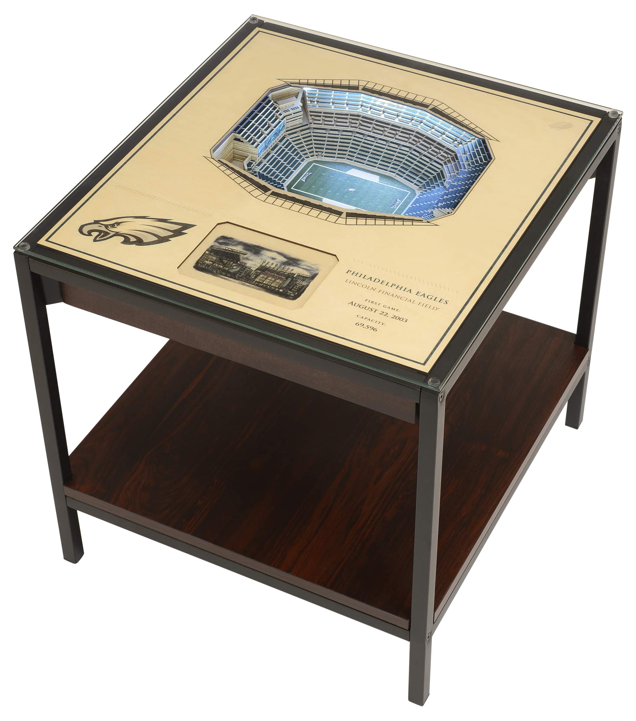 YouTheFan NFL Philadelphia Eagles 25-Layer StadiumView Lighted End Table - Sports Collectibles, Sports Memorabilia, Sports Fan Shop, Sports Gifts