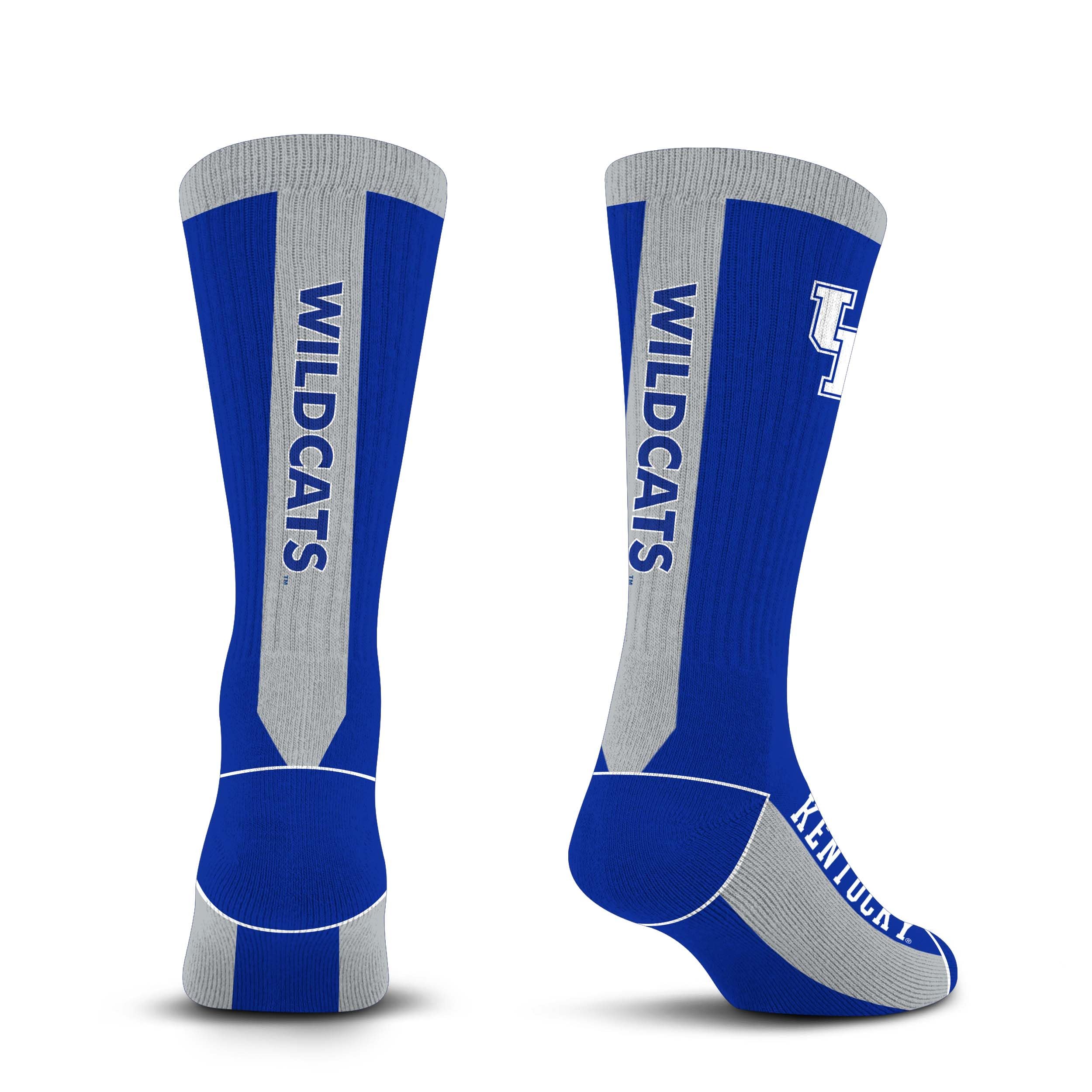 For Bare Feet NCAA KENTUCKY WILDCATS MVP Crew Sock Team Color Large - Sports Gifts, Sports Memorabilia, Sports Collectibles, Fan Shop