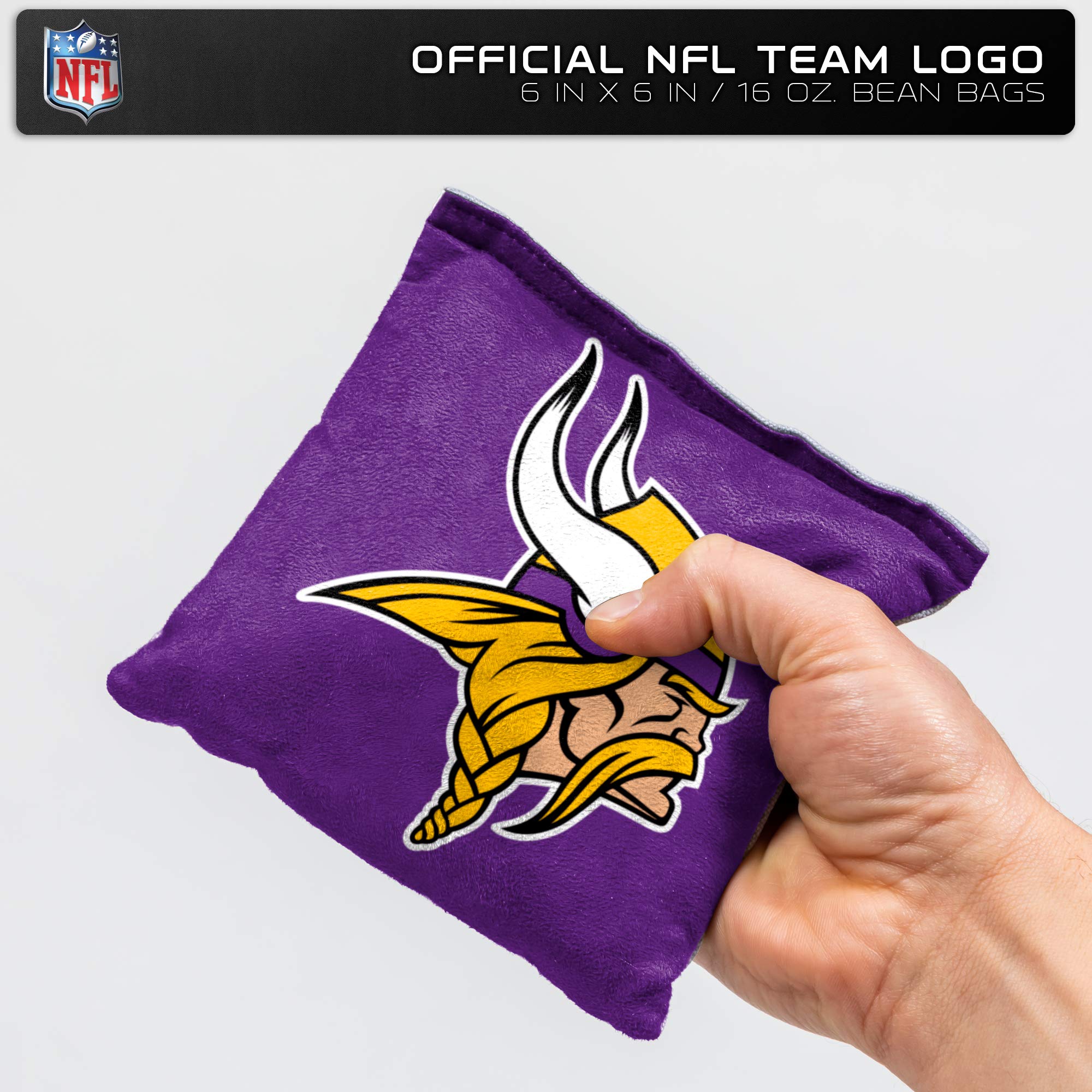 Wild Sports NFL Minnesota Vikings 8pk Dual Sided Bean Bags, Team Color - Sports Collectibles, Sports Memorabilia, Sports Fan Shop, Sports Gifts