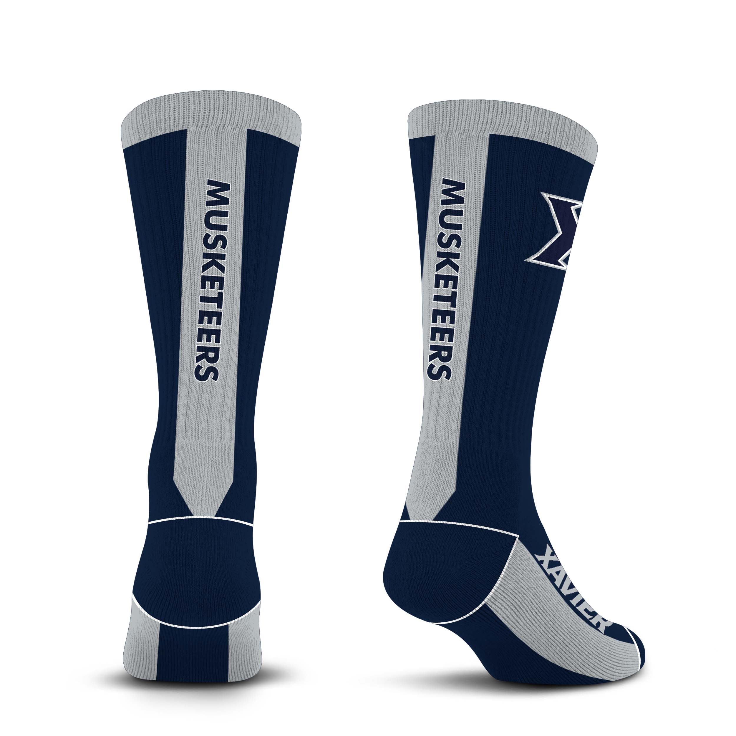 For Bare Feet NCAA XAVIER MUSKETEERS MVP Crew Sock Team Color Large - Sports Gifts, Sports Memorabilia, Sports Collectibles, Fan Shop