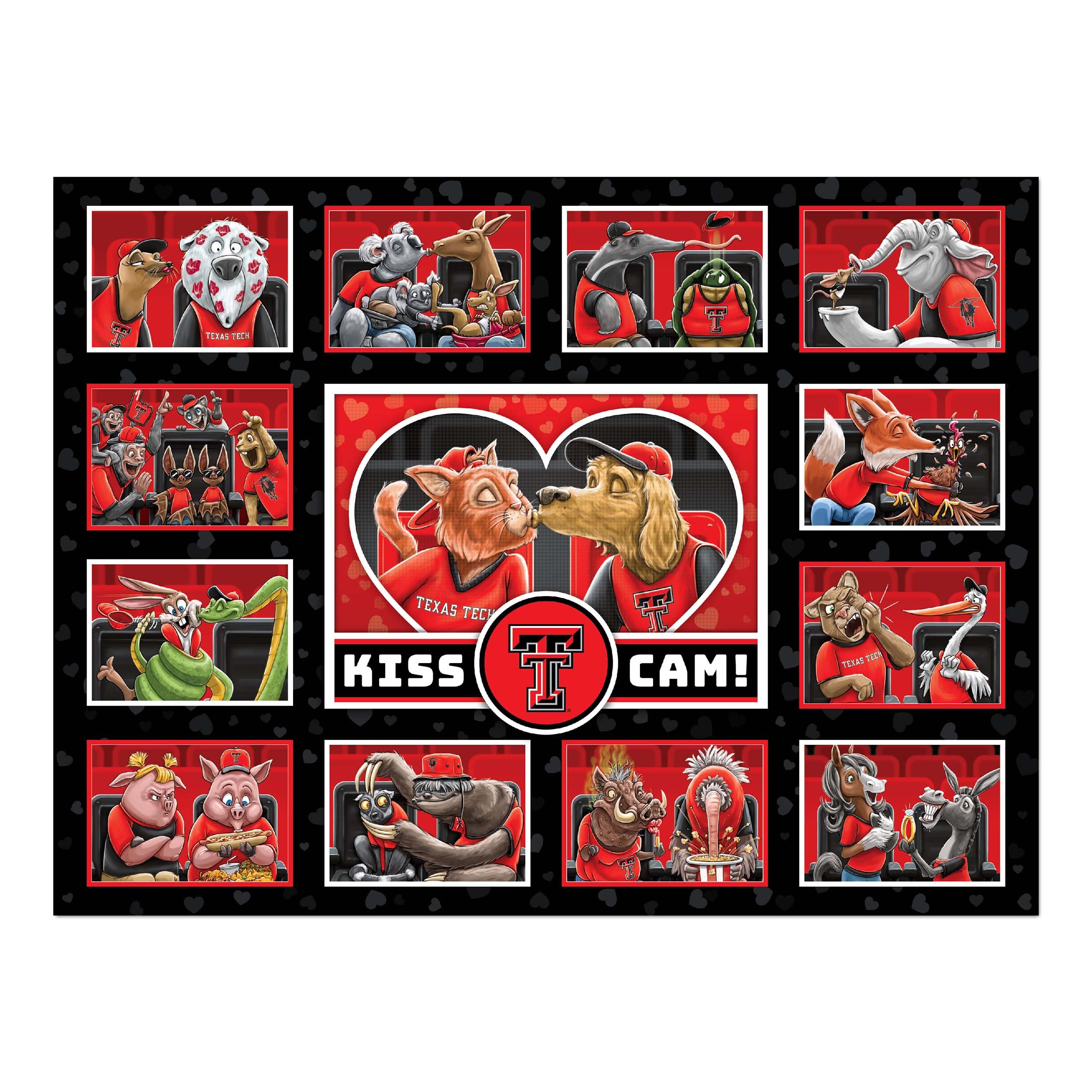 YouTheFan NCAA Texas Tech Red Raiders Kiss Cam 500pc Puzzle - Sports Collectibles, Sports Memorabilia, Sports Fan Shop, Sports Gifts