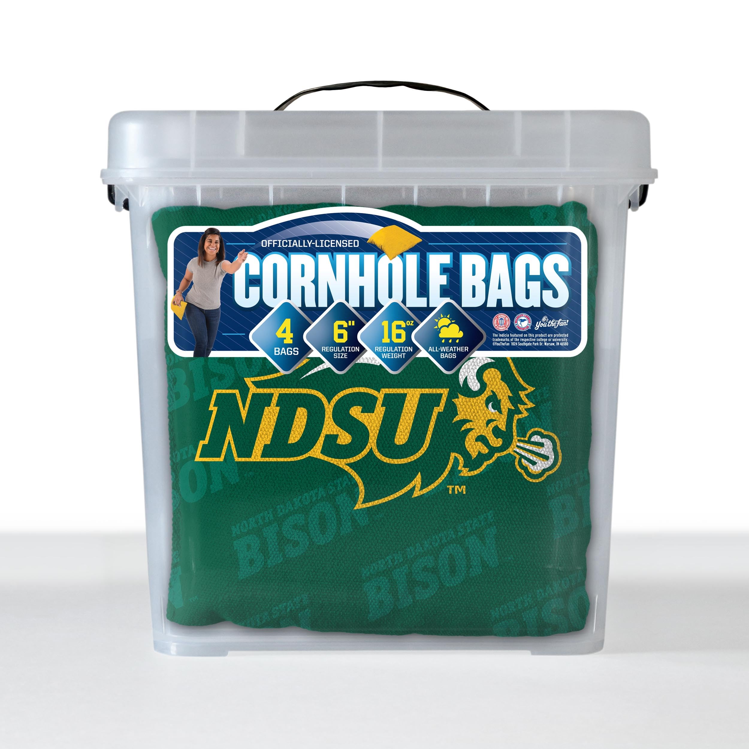 YouTheFan NCAA North Dakota State Bison Cornhole Bags - 4PK - Green - Sports Collectibles, Sports Memorabilia, Sports Fan Shop, Sports Gifts