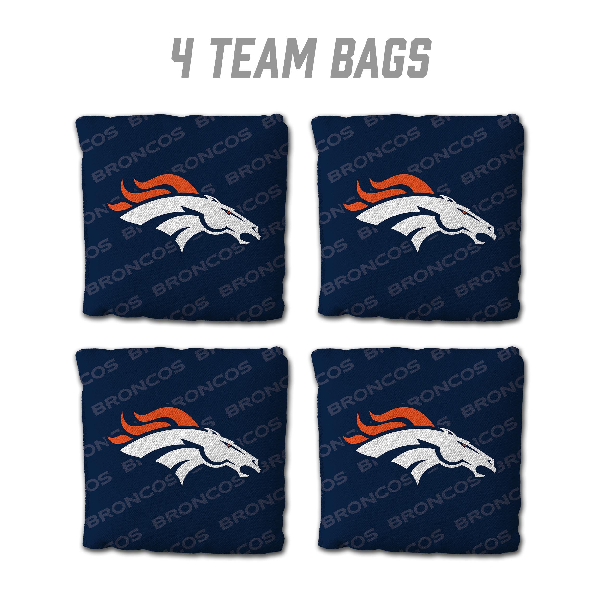 YouTheFan NFL Denver Broncos Cornhole Bags - 4PK - Blue - Sports Collectibles, Sports Memorabilia, Sports Fan Shop, Sports Gifts